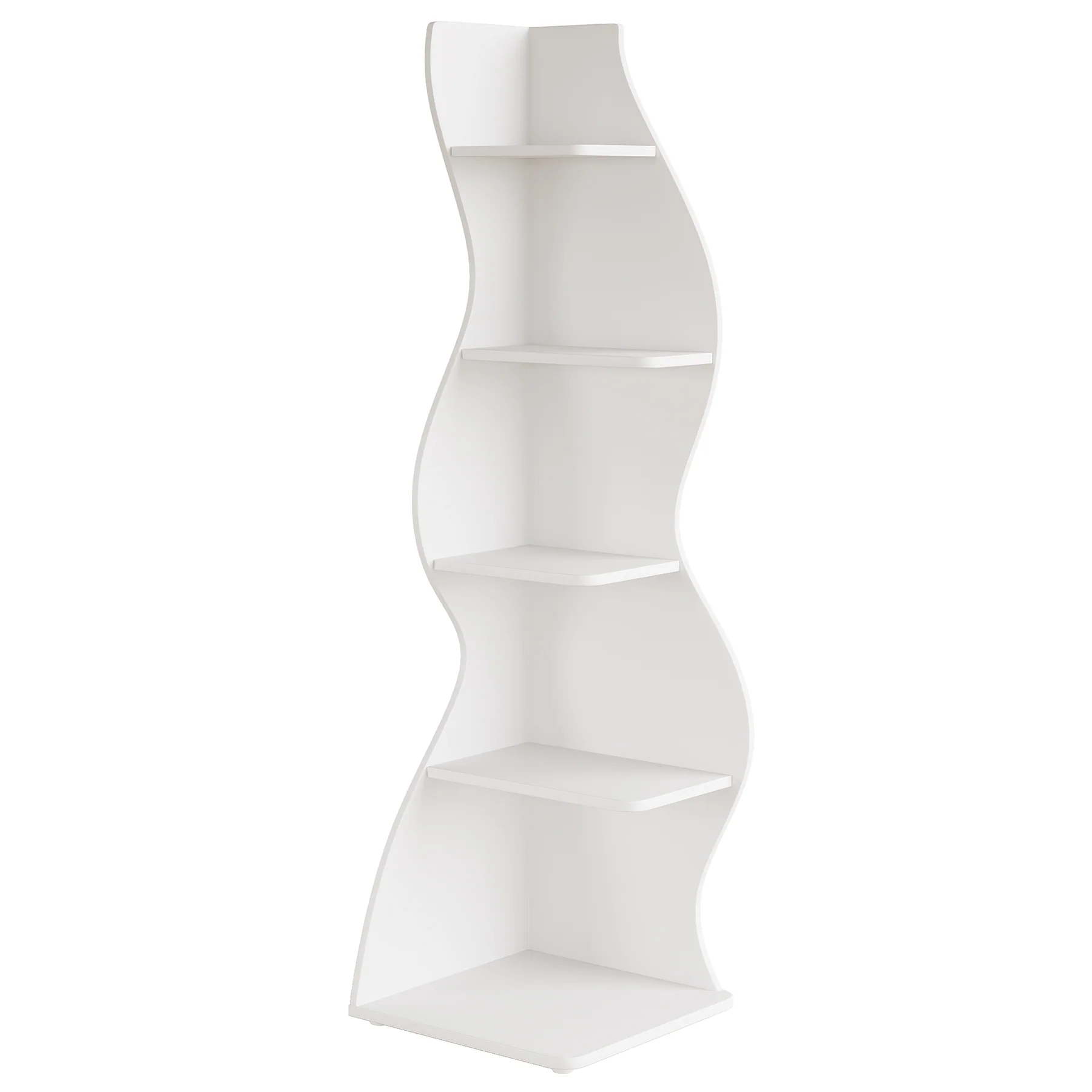 5-Tier Corner Shelf, Modern Wall Corner Bookshelf Bookcase - Image 26
