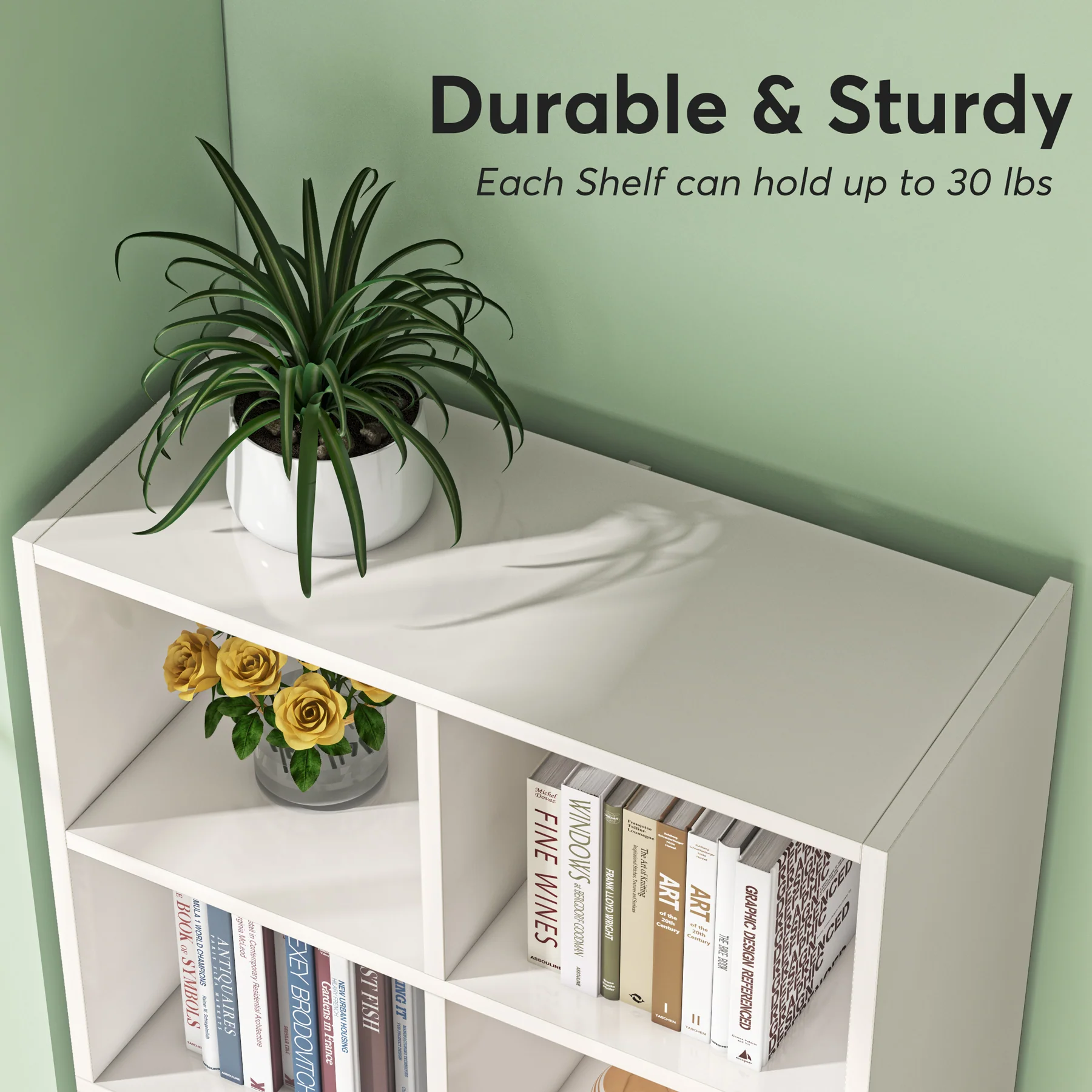 70.9" Bookcase, Modern Bookshelf with 12 Cube Storage - Image 5