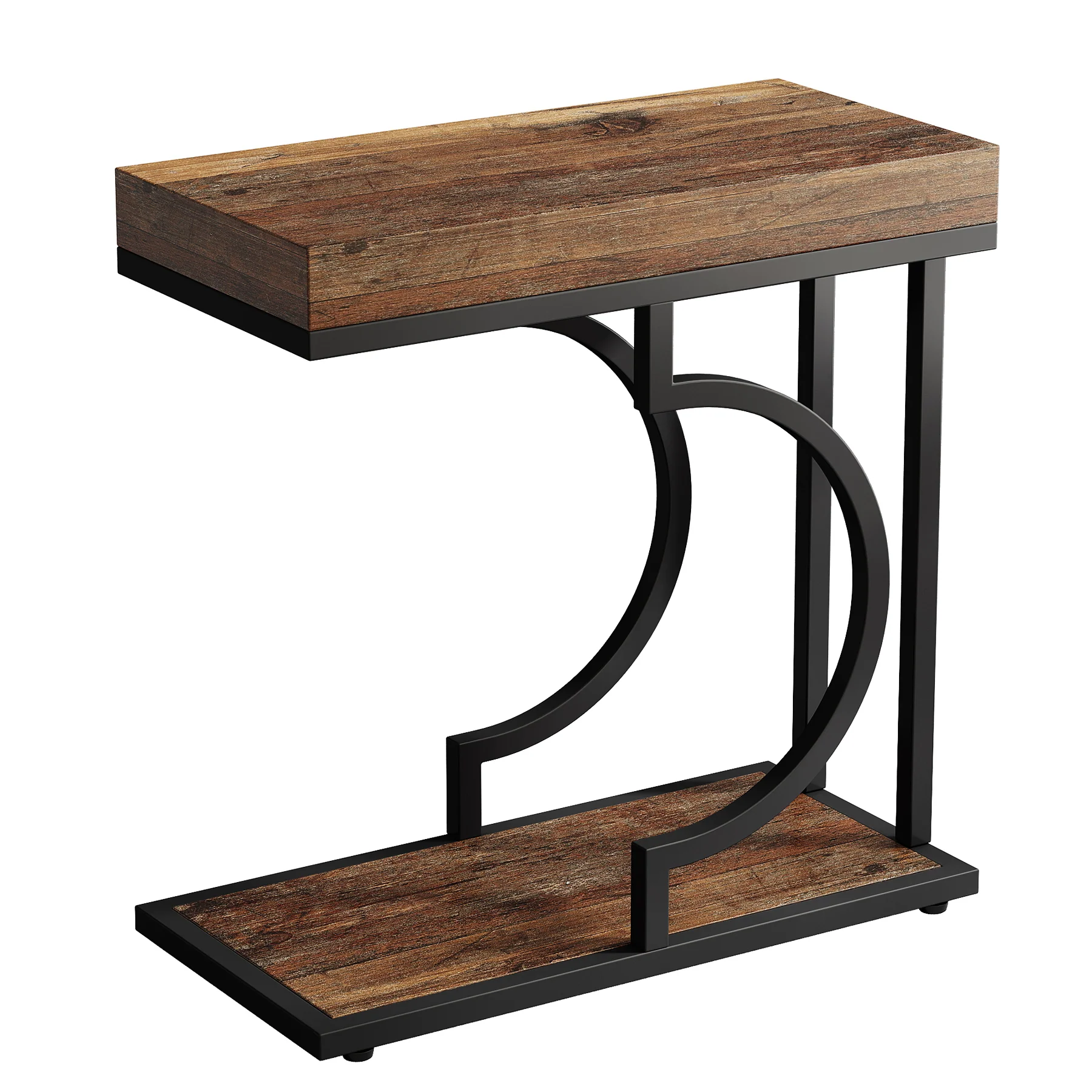 Narrow C Table, Modern End Table Bedside Table with Metal Frame - Image 17