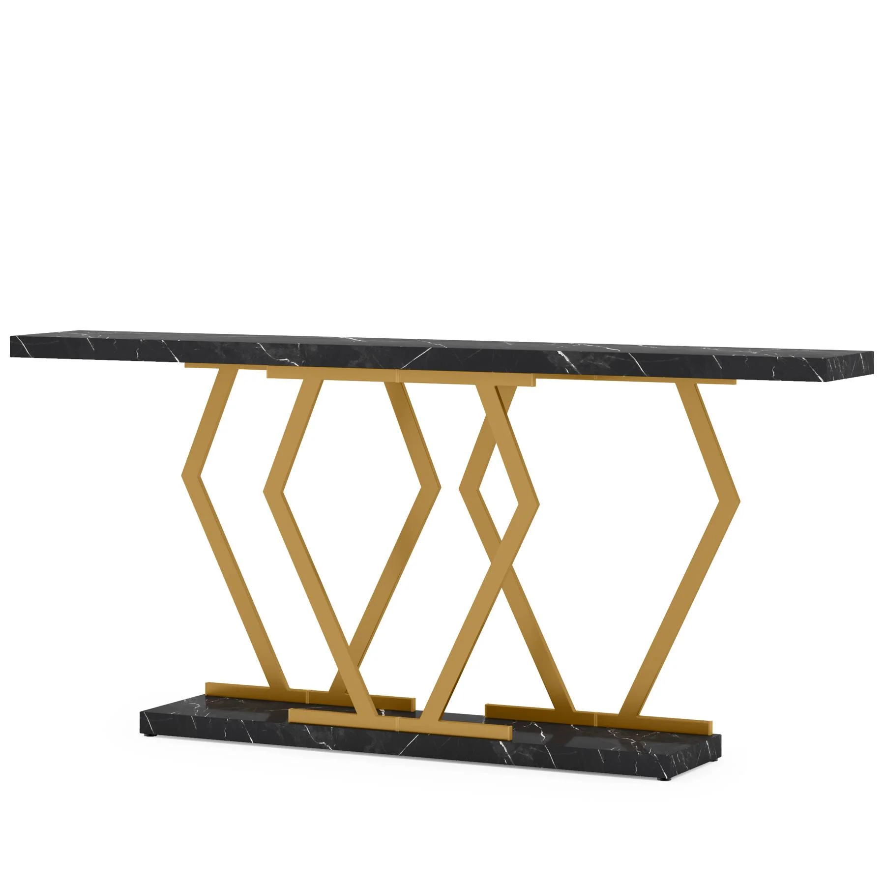 70.9" Console Table, Modern Sofa Table with Faux Marble Tabletop - Image 8
