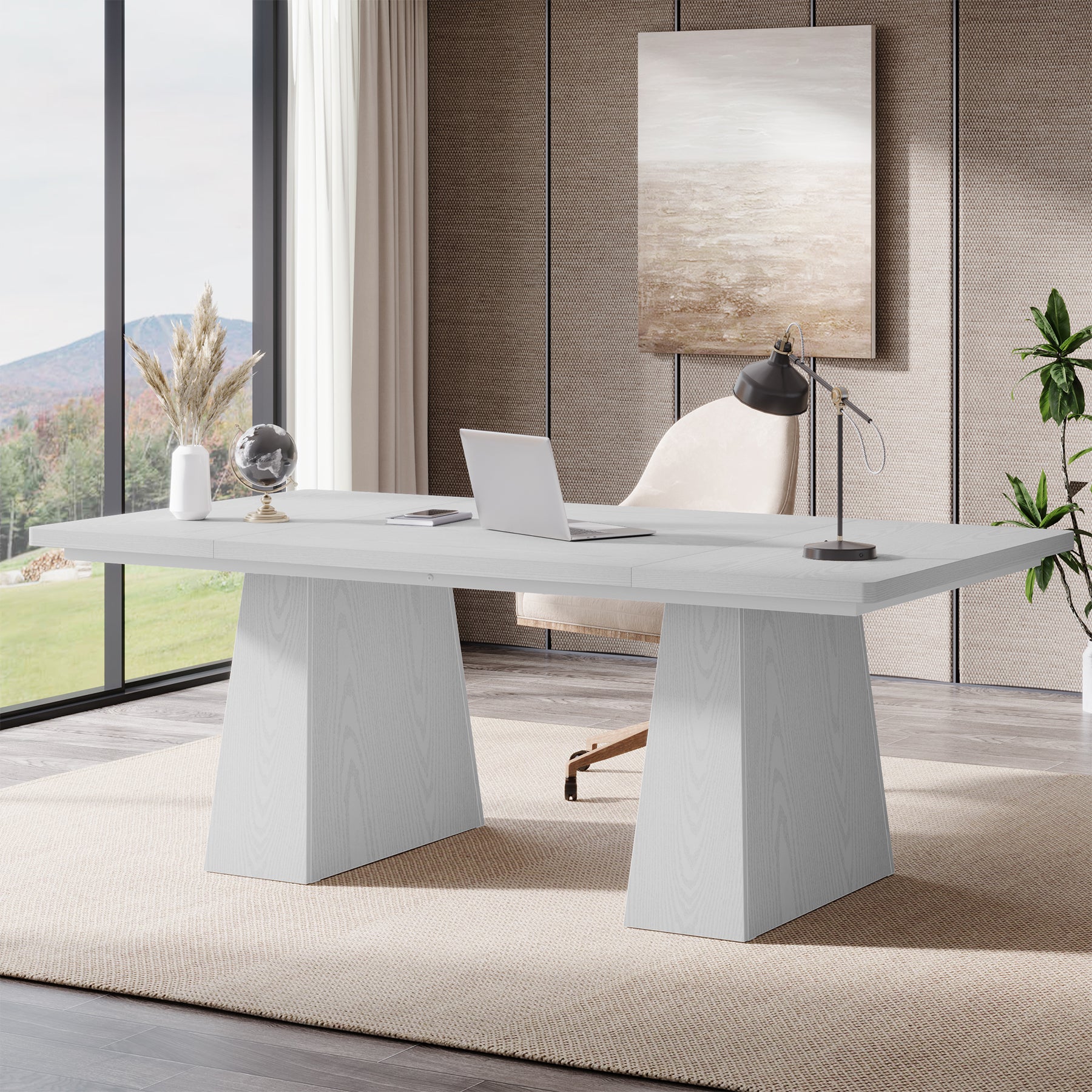 63" Executive Desk, Modern Office Computer Desk Workstations - Image 17