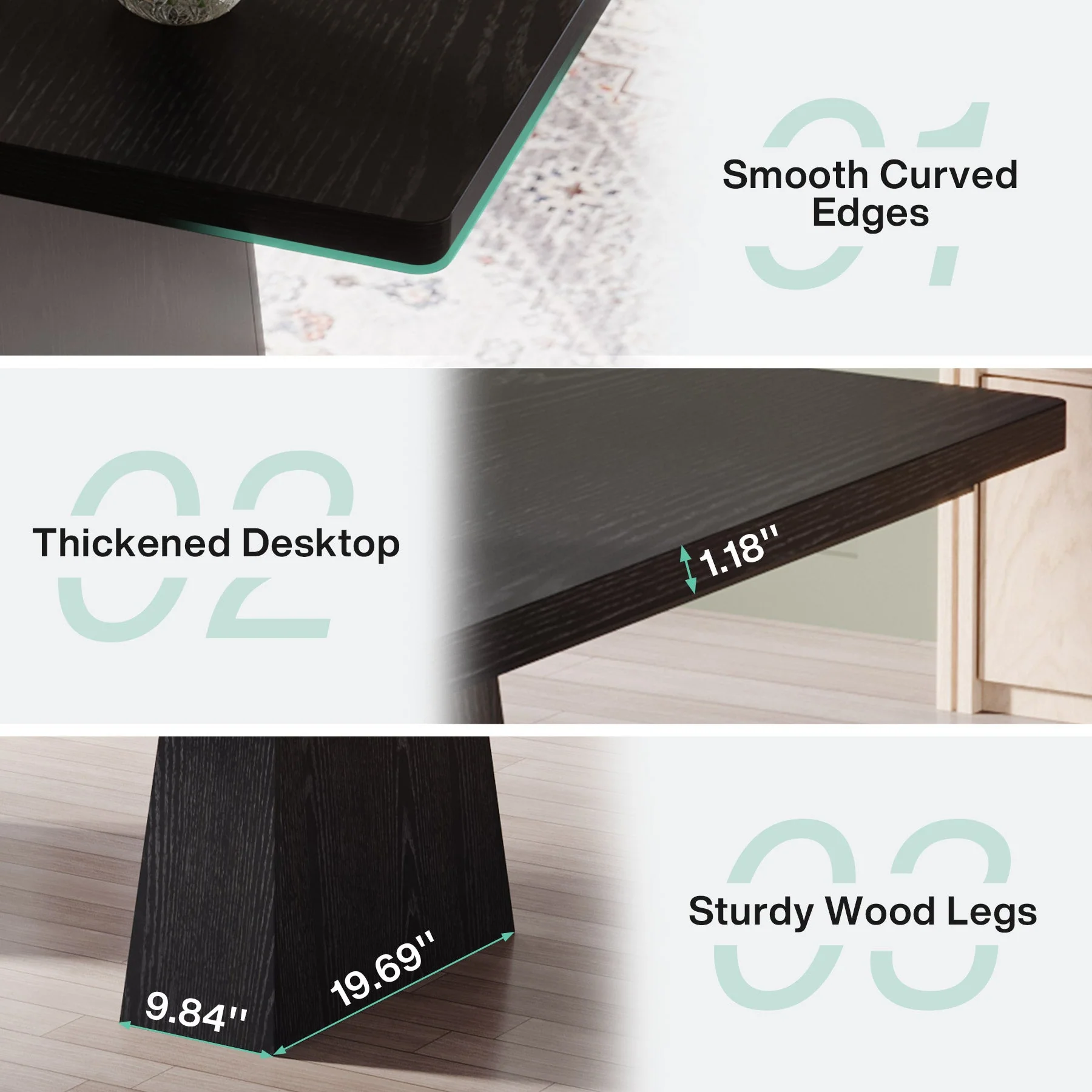 63" Executive Desk, Modern Office Computer Desk Workstations - Image 6