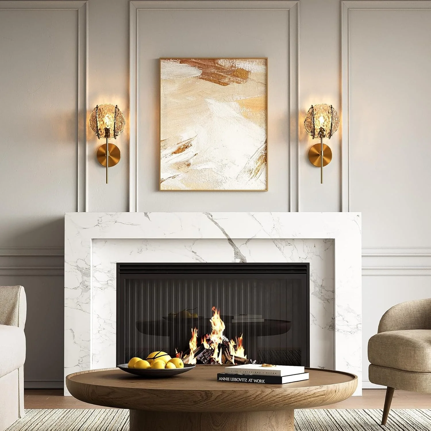 Modern Wall Light Fixture, 15" Bathroom Wall Sconce with Glass Shade - Image 4