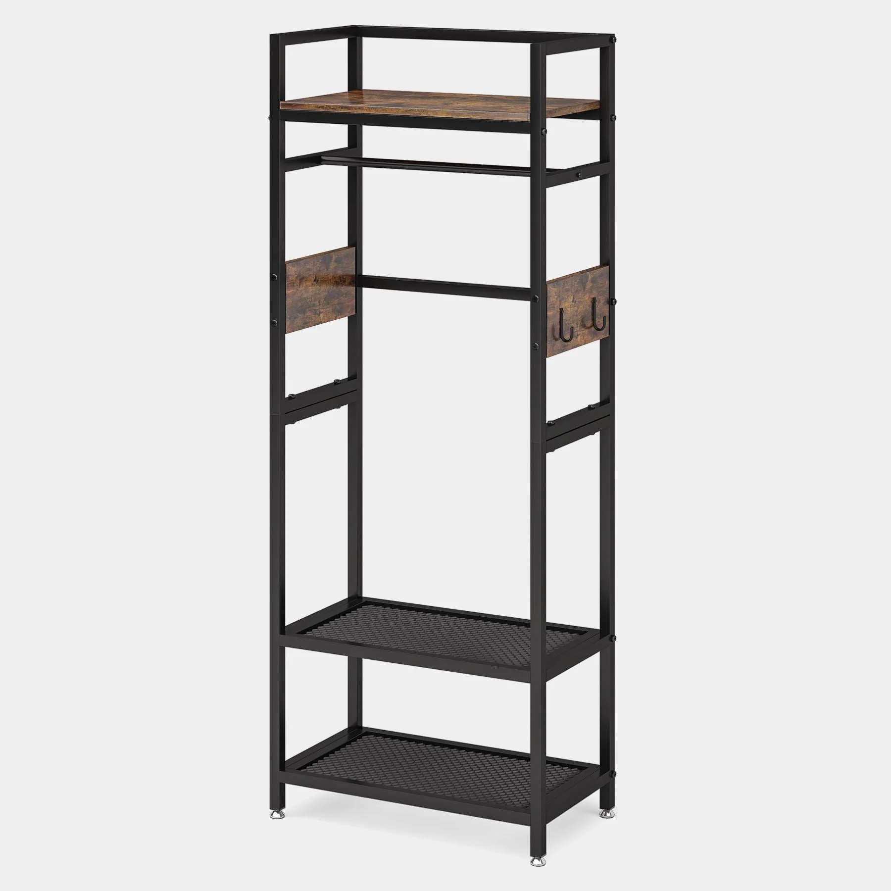 Small Hall Tree with Shoes Bench & Hooks for Entryway & Bedroom - Image 7