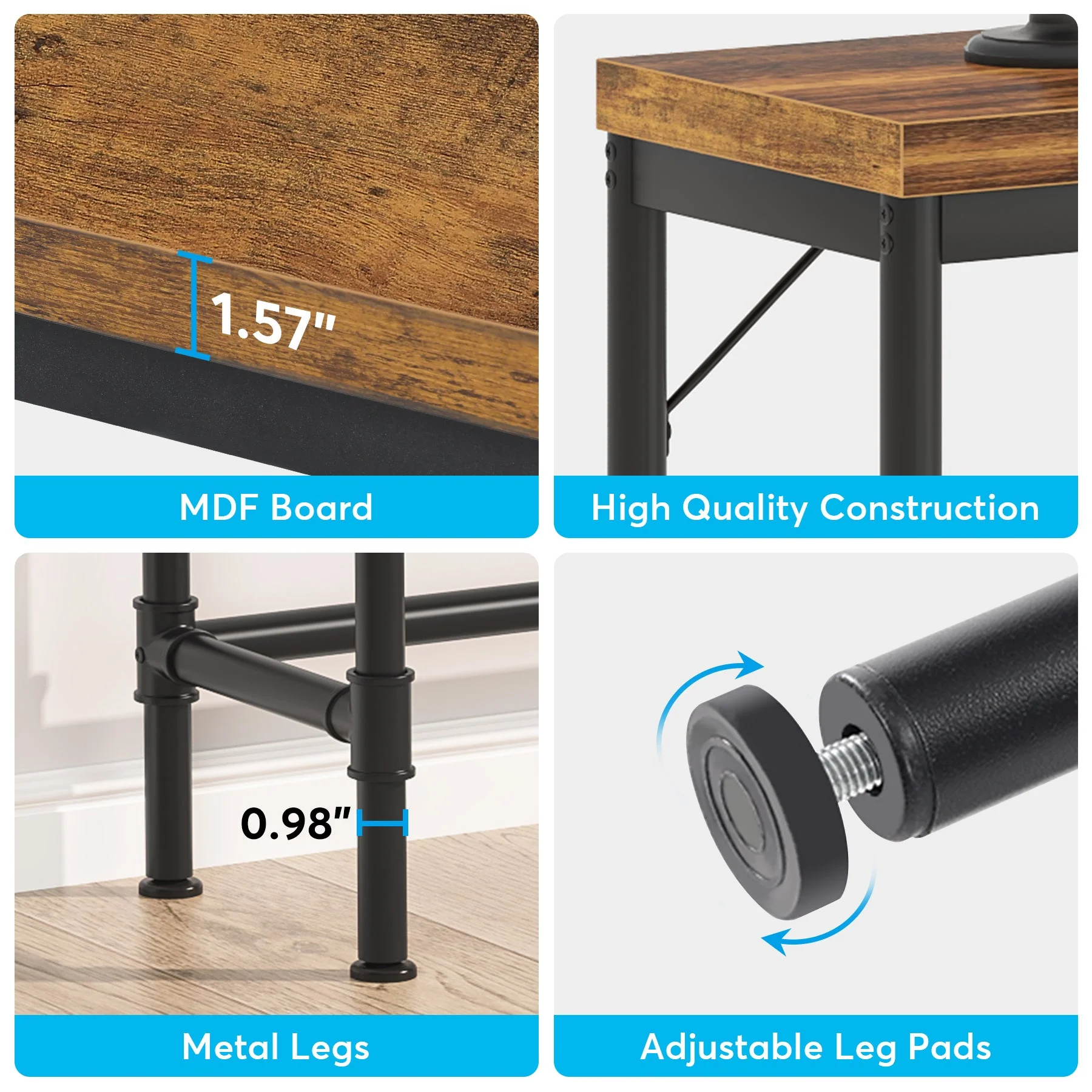 Narrow Console Table, 70.9" Extra Long Sofa Table Industrial Hallway Table - Image 6