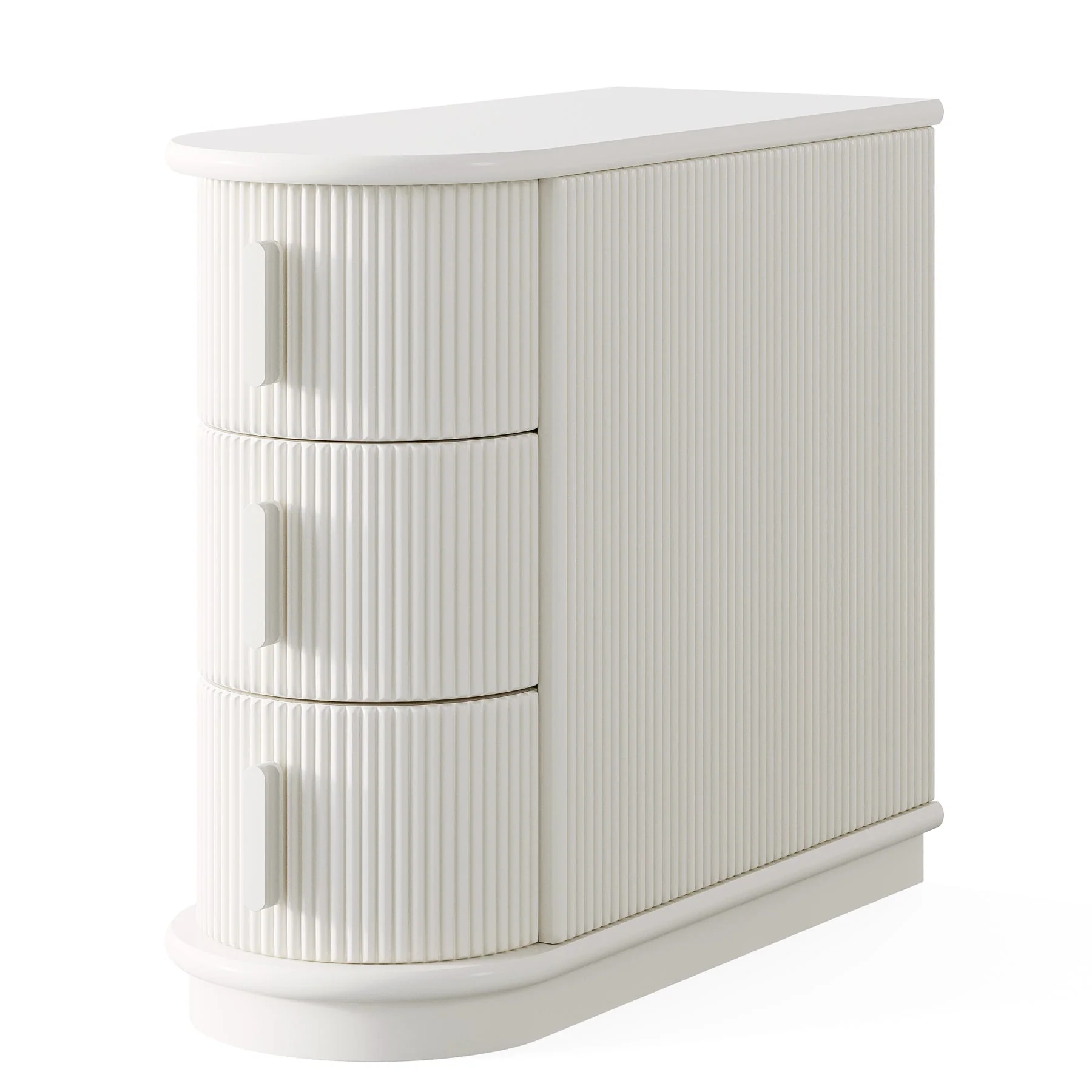 Wood End Table, Narrow Side Table Nightstand with 3-Drawer - Image 8