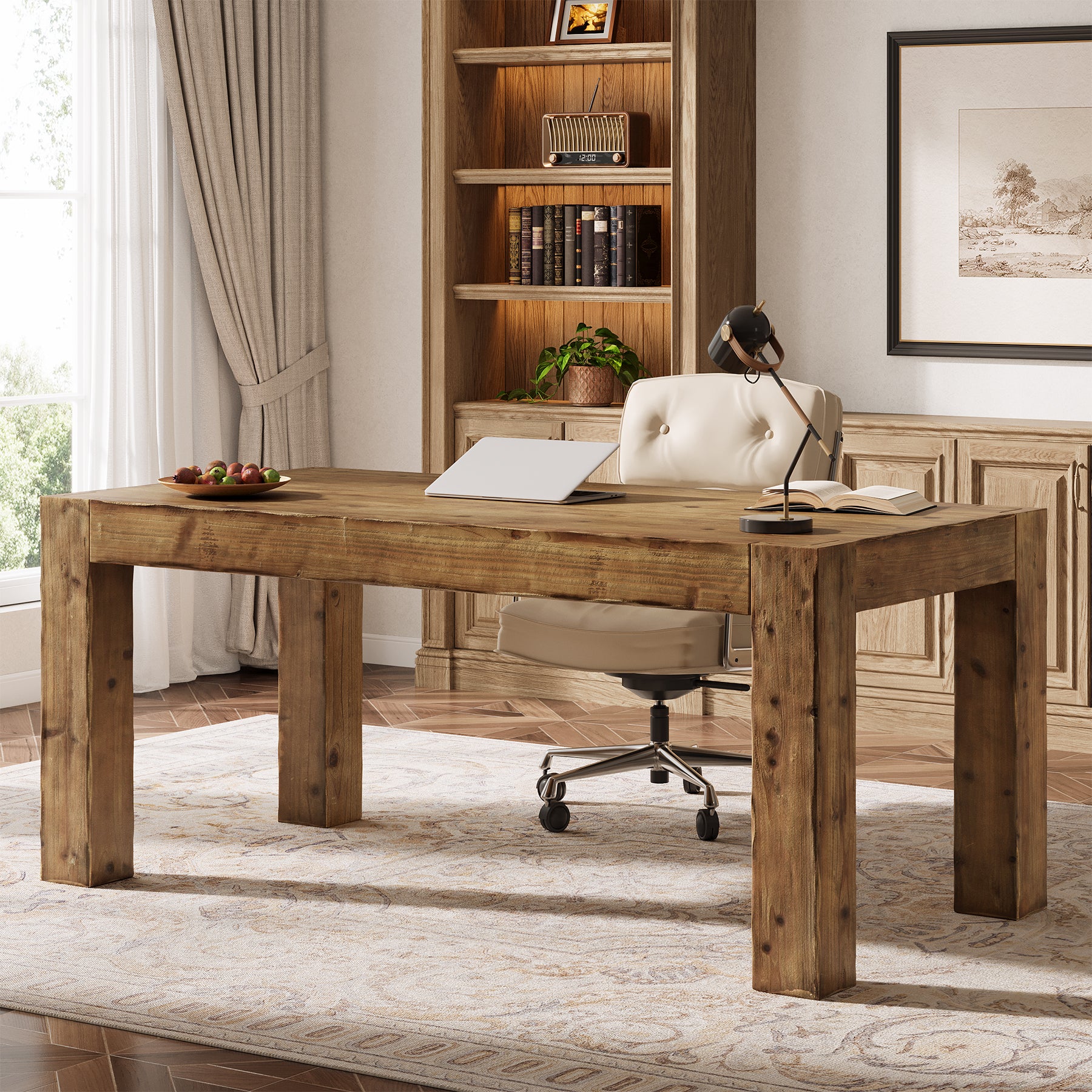 63" Executive Desk, Office Computer Desk with Thick Desktop - Image 4
