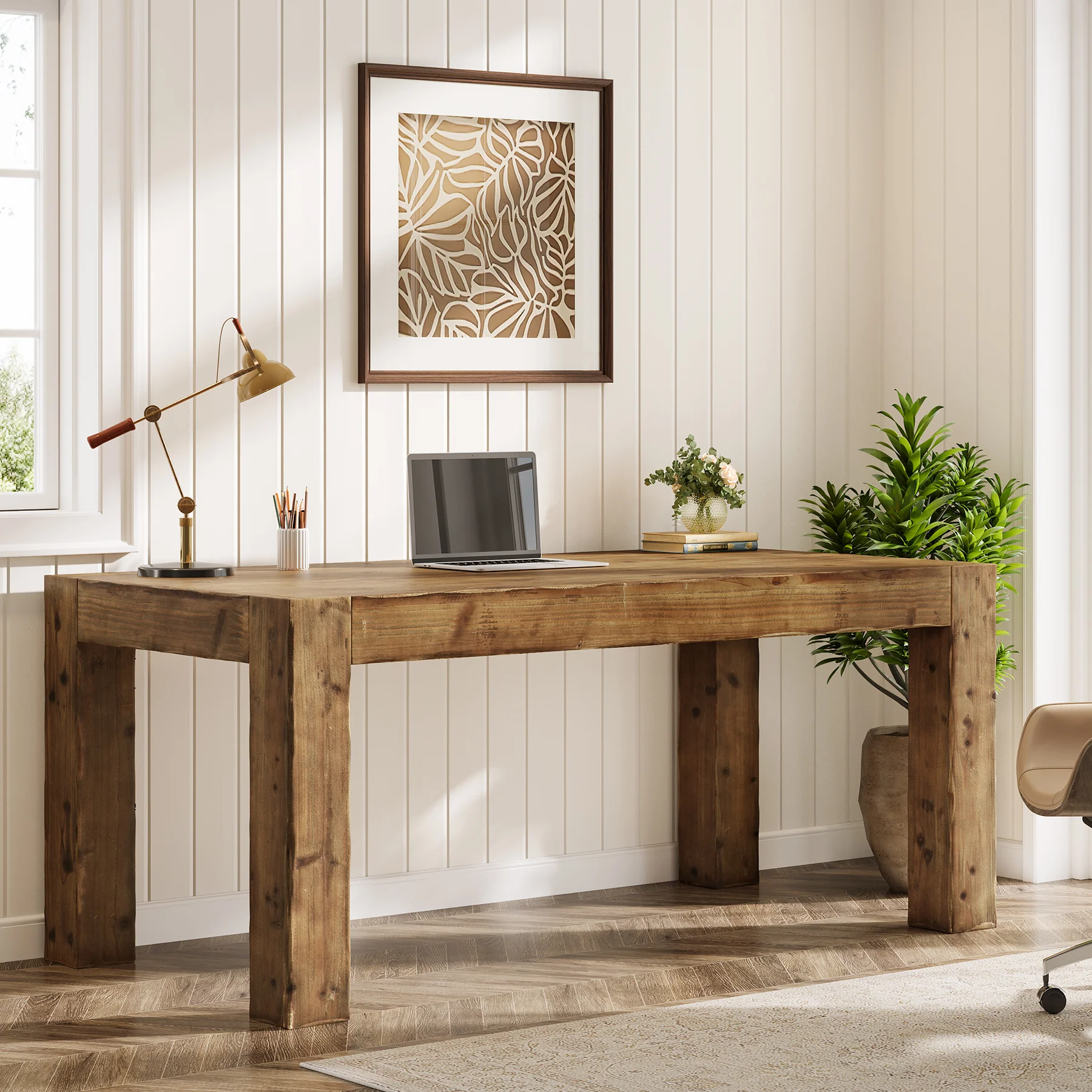 63" Executive Desk, Office Computer Desk with Thick Desktop - Image 6