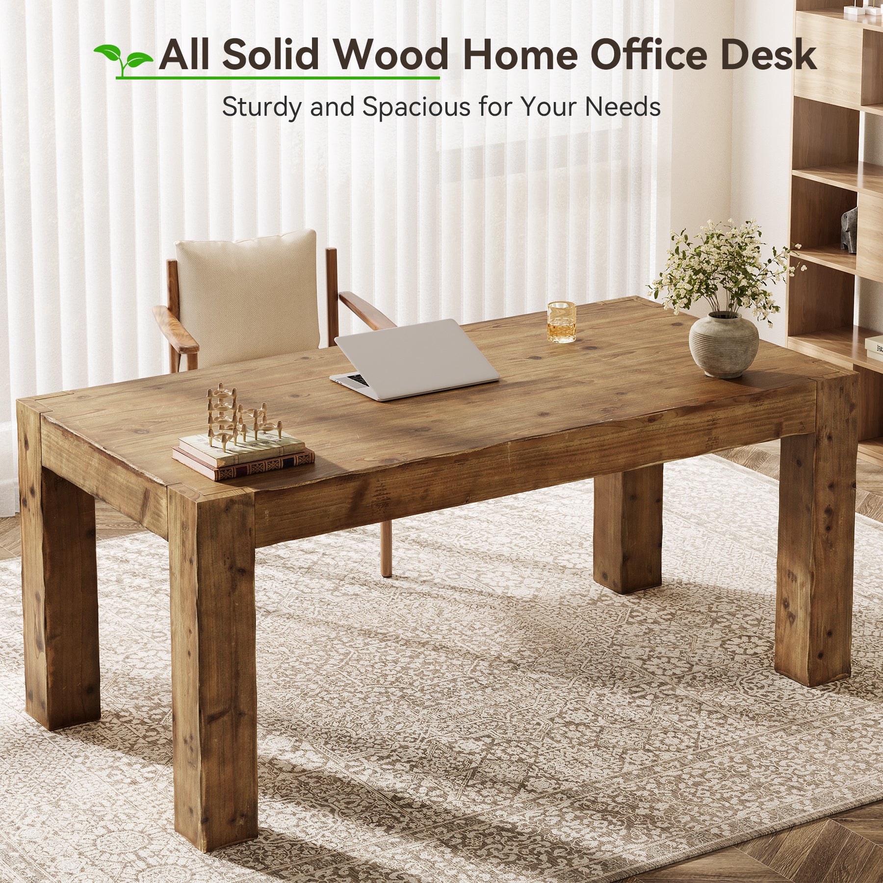 63" Executive Desk, Office Computer Desk with Thick Desktop - Image 7