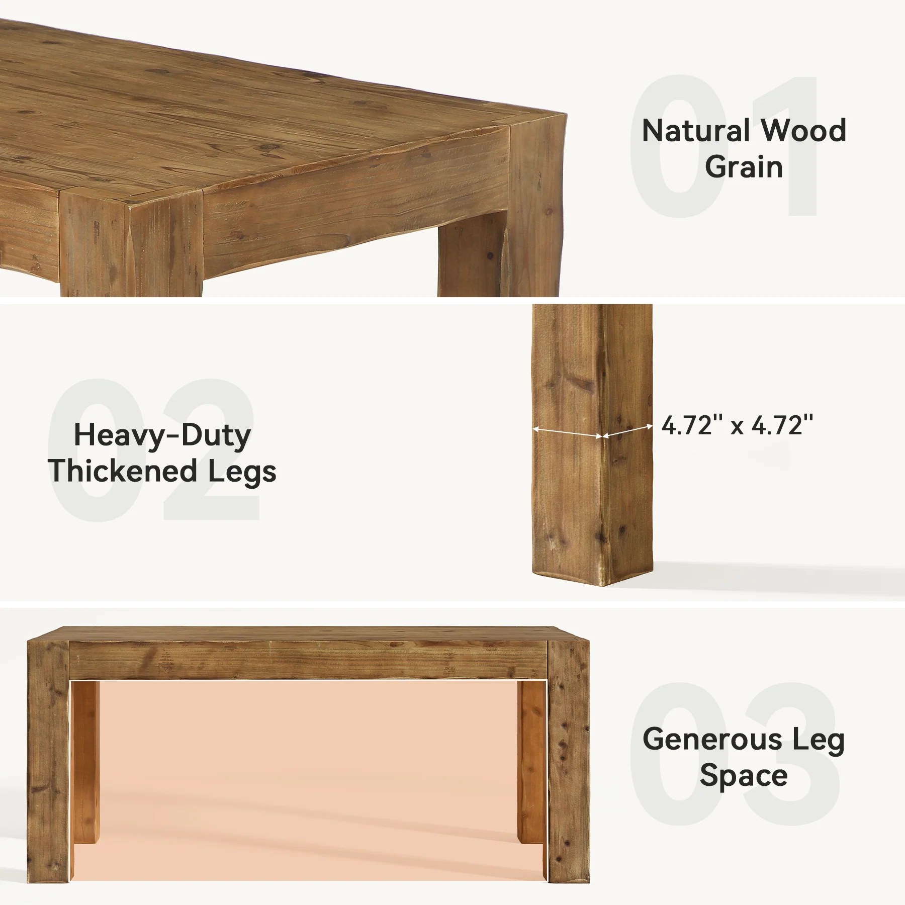 63" Executive Desk, Office Computer Desk with Thick Desktop - Image 8