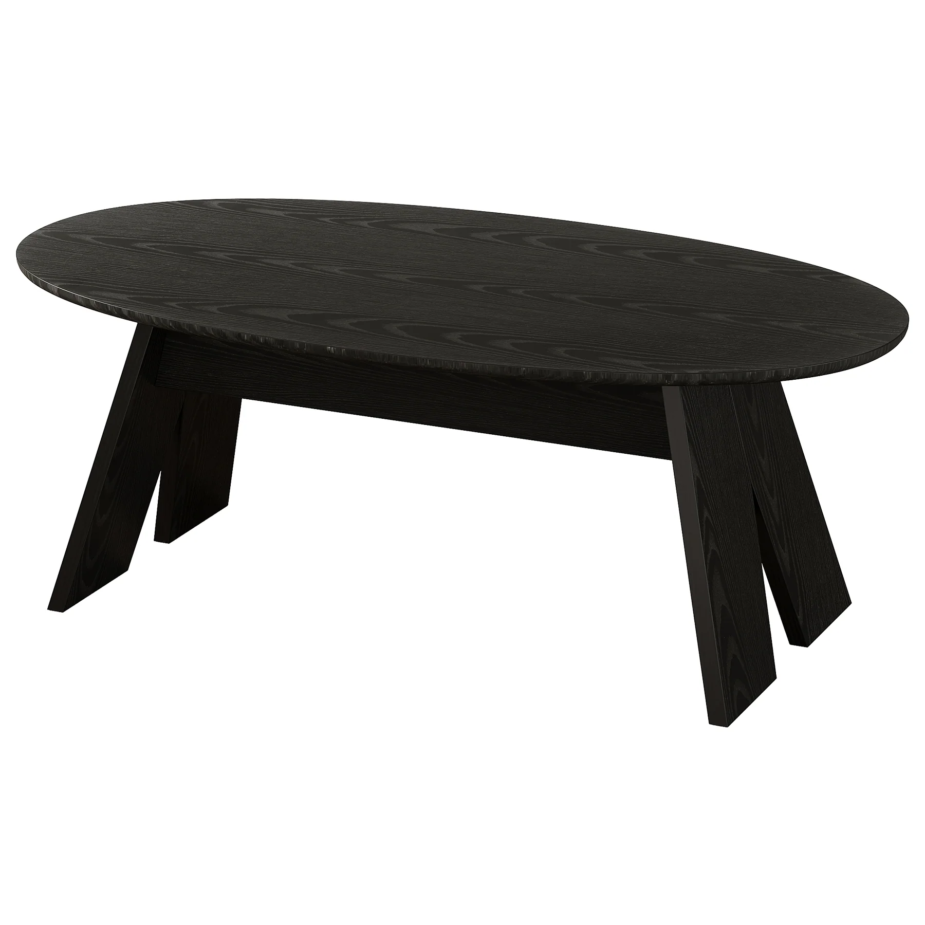Oval Coffee Table, 47" Modern  Center Cocktail Table with Angled Legs - Image 9