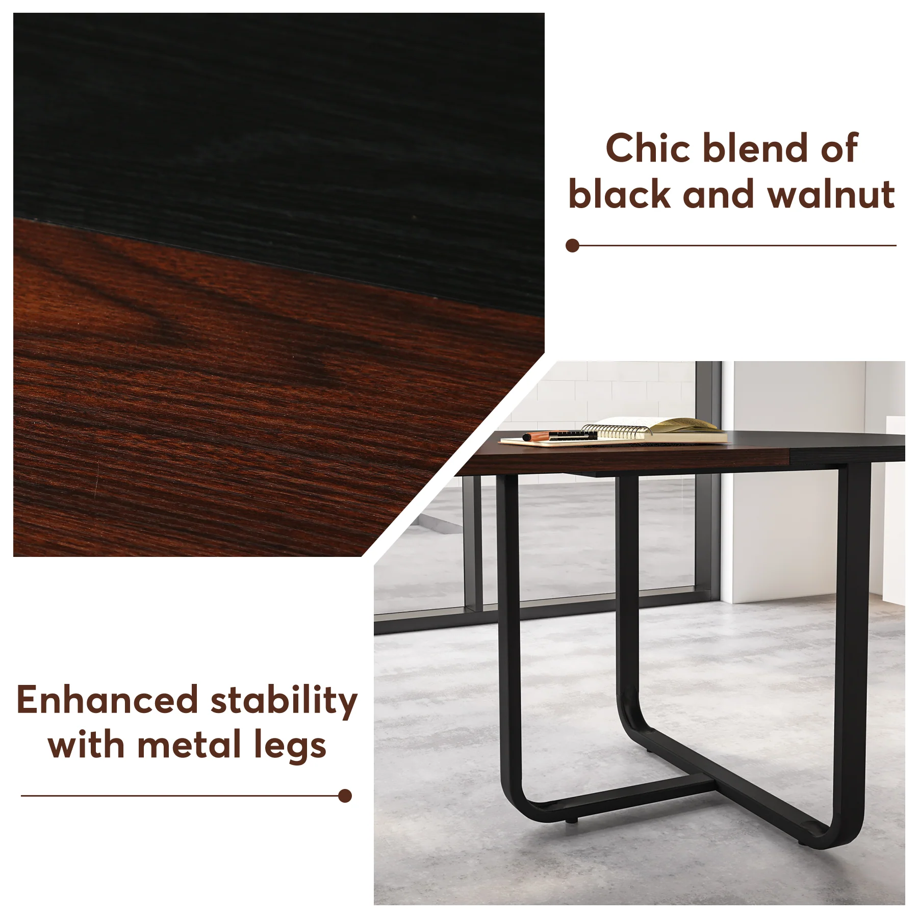 70.86" Oval Dining Table, Modern Kitchen Table for for 6-8 People - Image 7