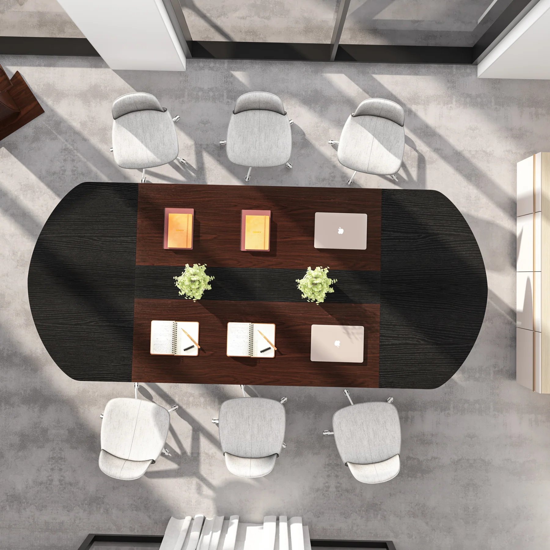 70.86" Oval Executive Desk, Modern Computer Meeting Table for Home Office - Image 7