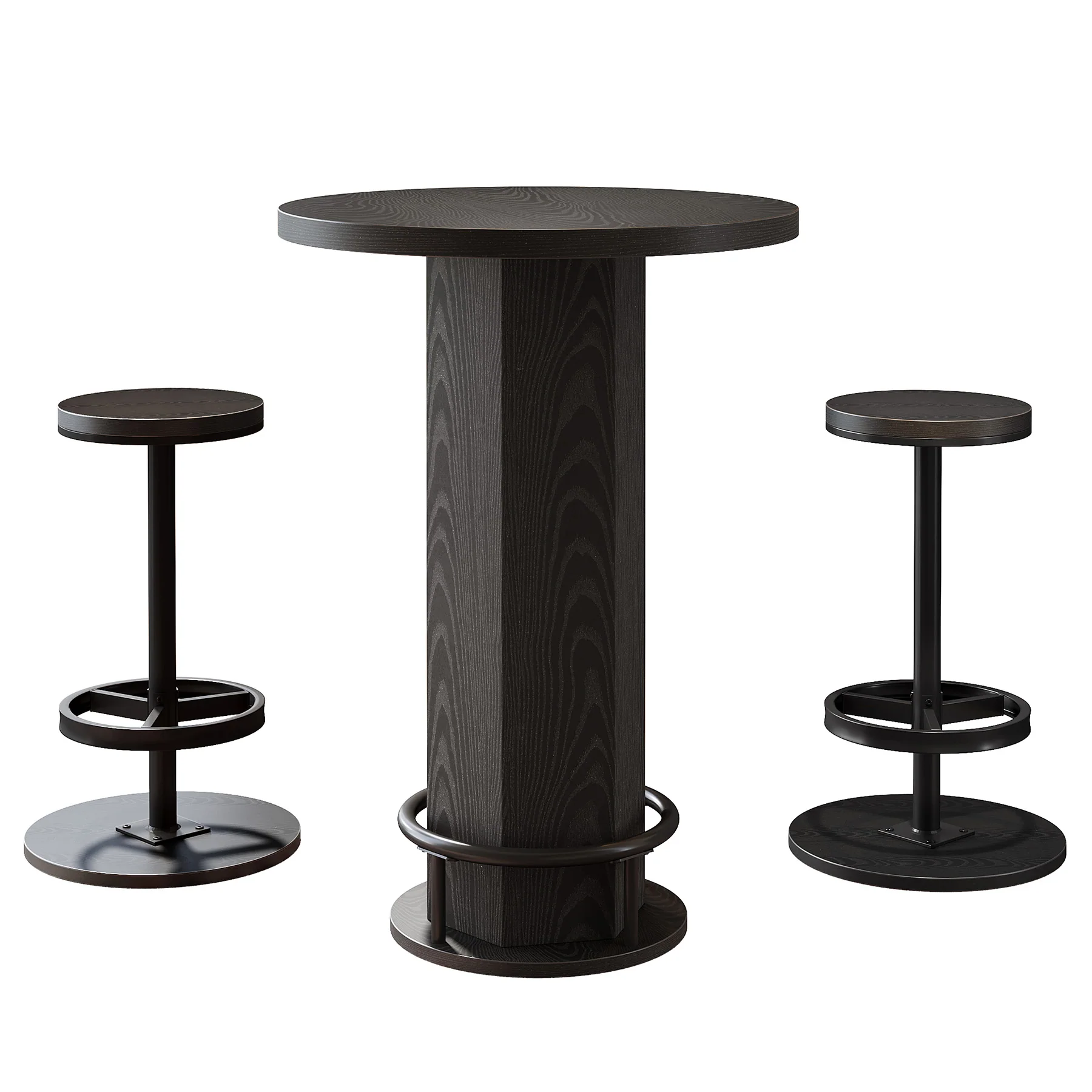 Bistro Sets with 2 Barstools, Pub Cocktail Table Bar Table with Chairs - Image 16