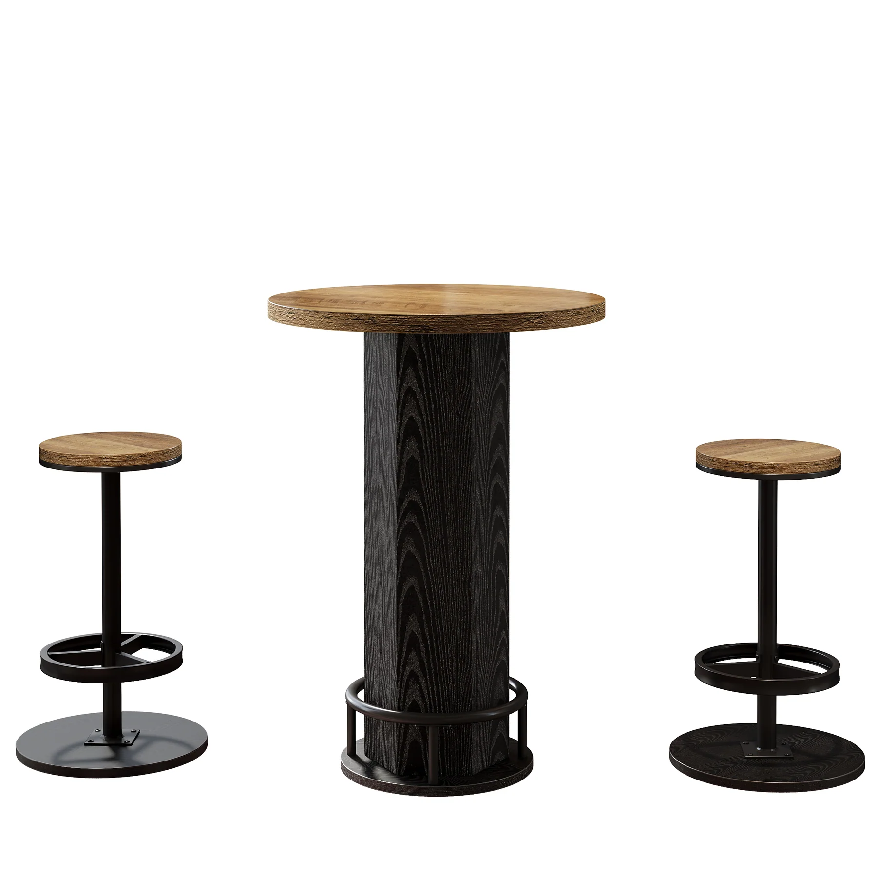 Bistro Sets with 2 Barstools, Pub Cocktail Table Bar Table with Chairs - Image 24