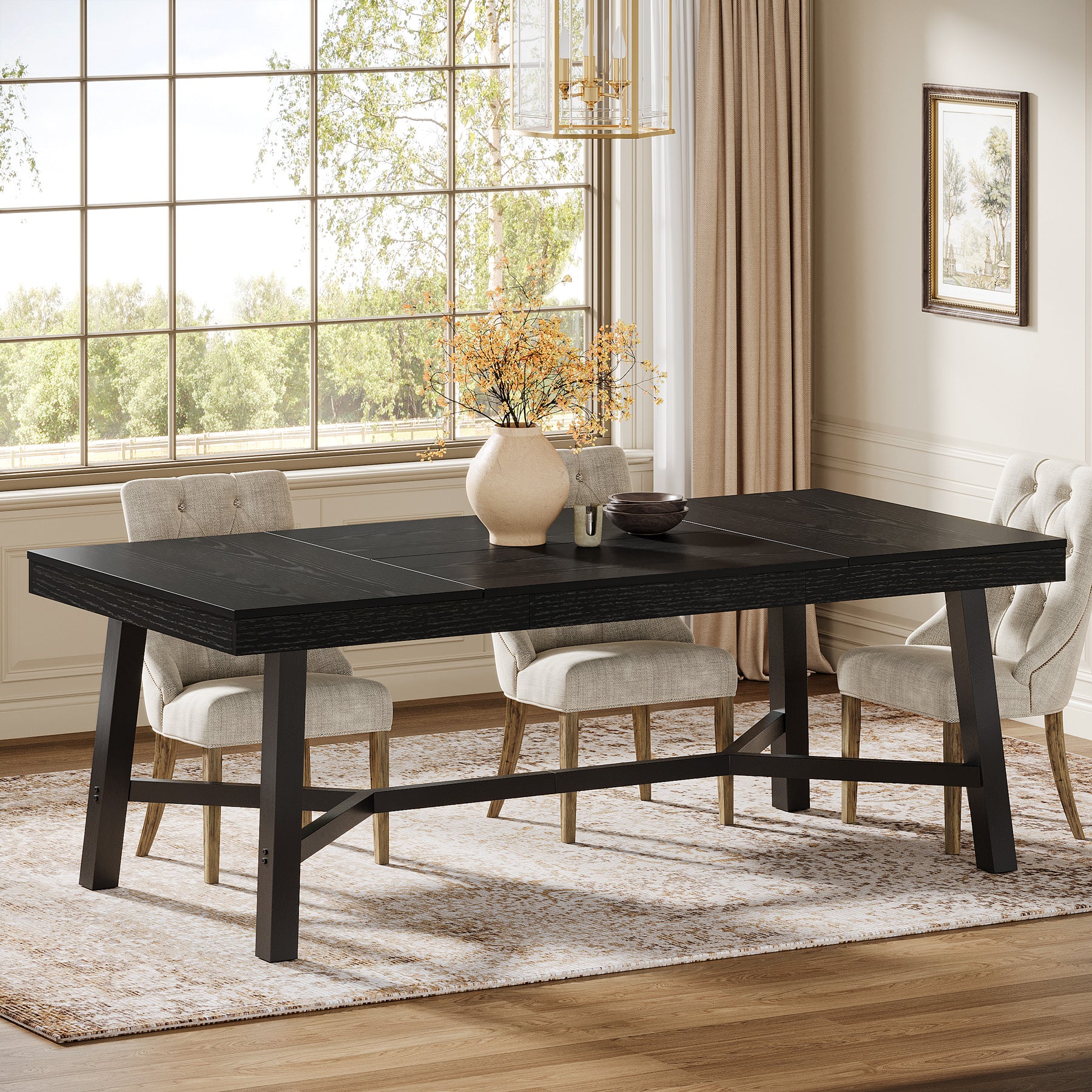 Rectangle Dining Table, 70.9" Kitchen Table with Reinforced Legs for 6-8 - Image 10