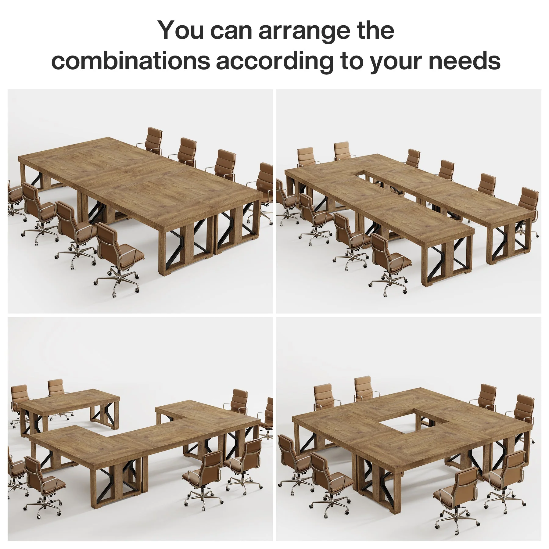 70.8" Conference Table, Rectangle Meeting Table with Large Tabletop - Image 7