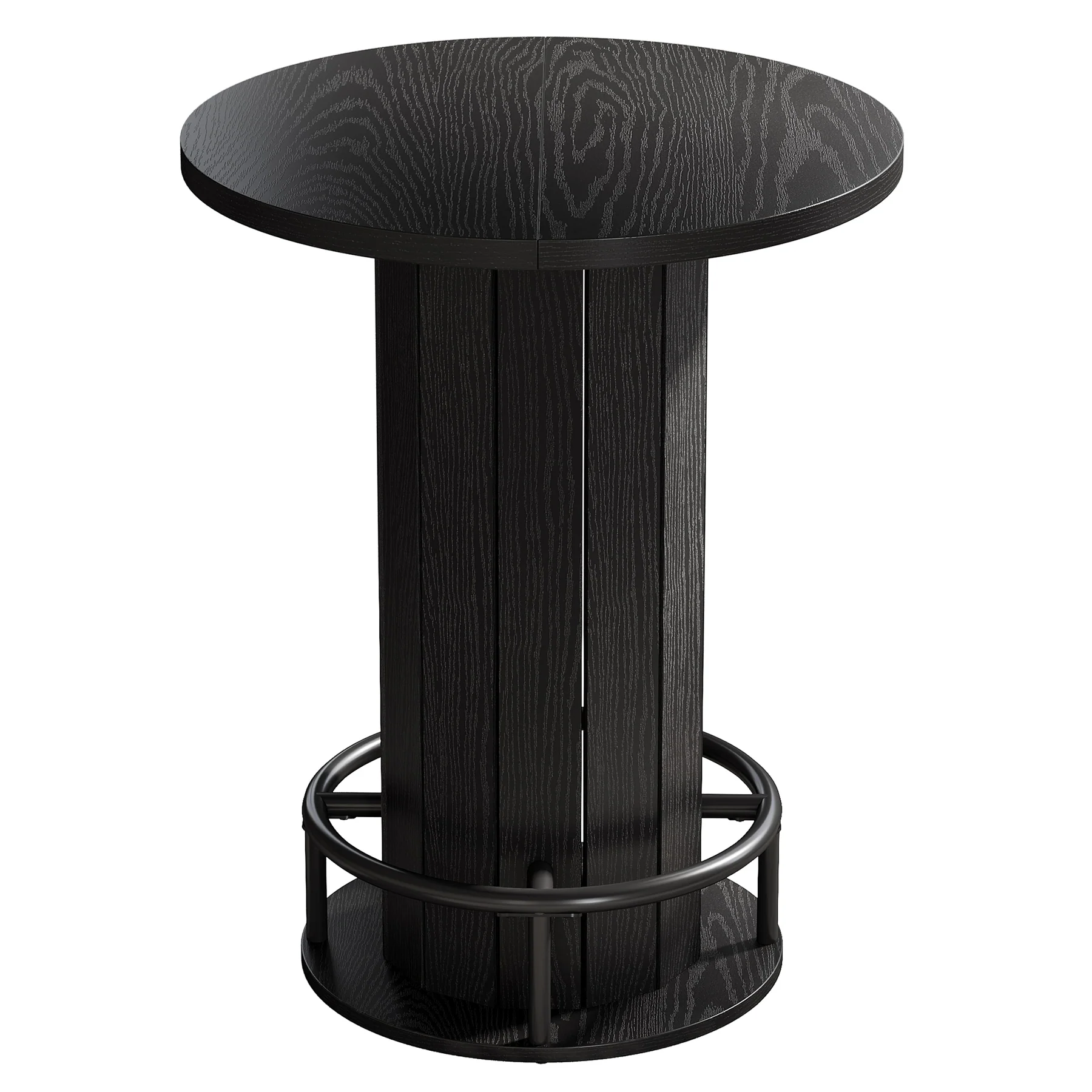 31" Bar Table, Round Bistro Pub Table with Footrest for Dining Coffee Cocktail(Only Table) - Image 16