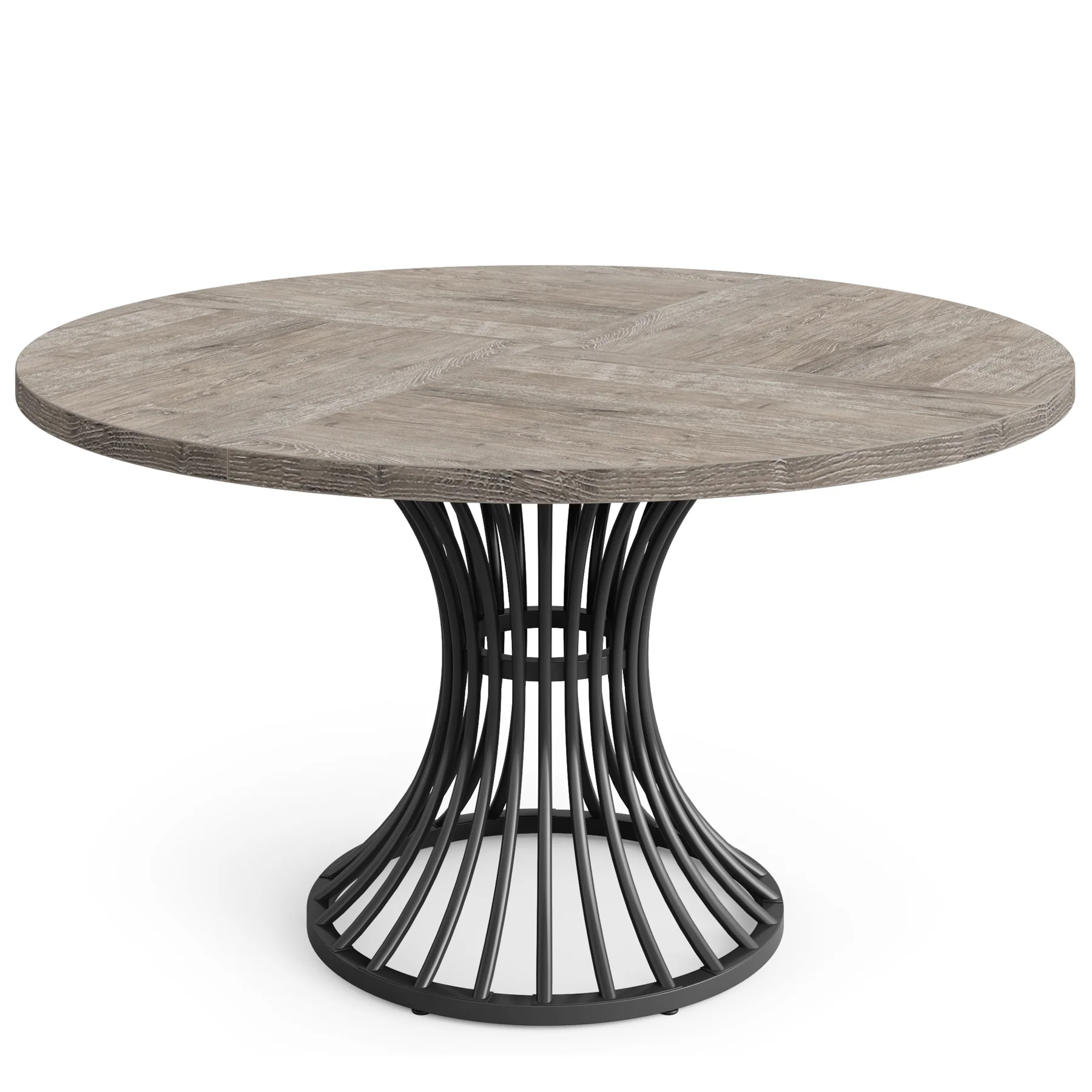 Round Dining Table for 4-6, 47" Farmhouse Circle Kitchen Table - Image 9