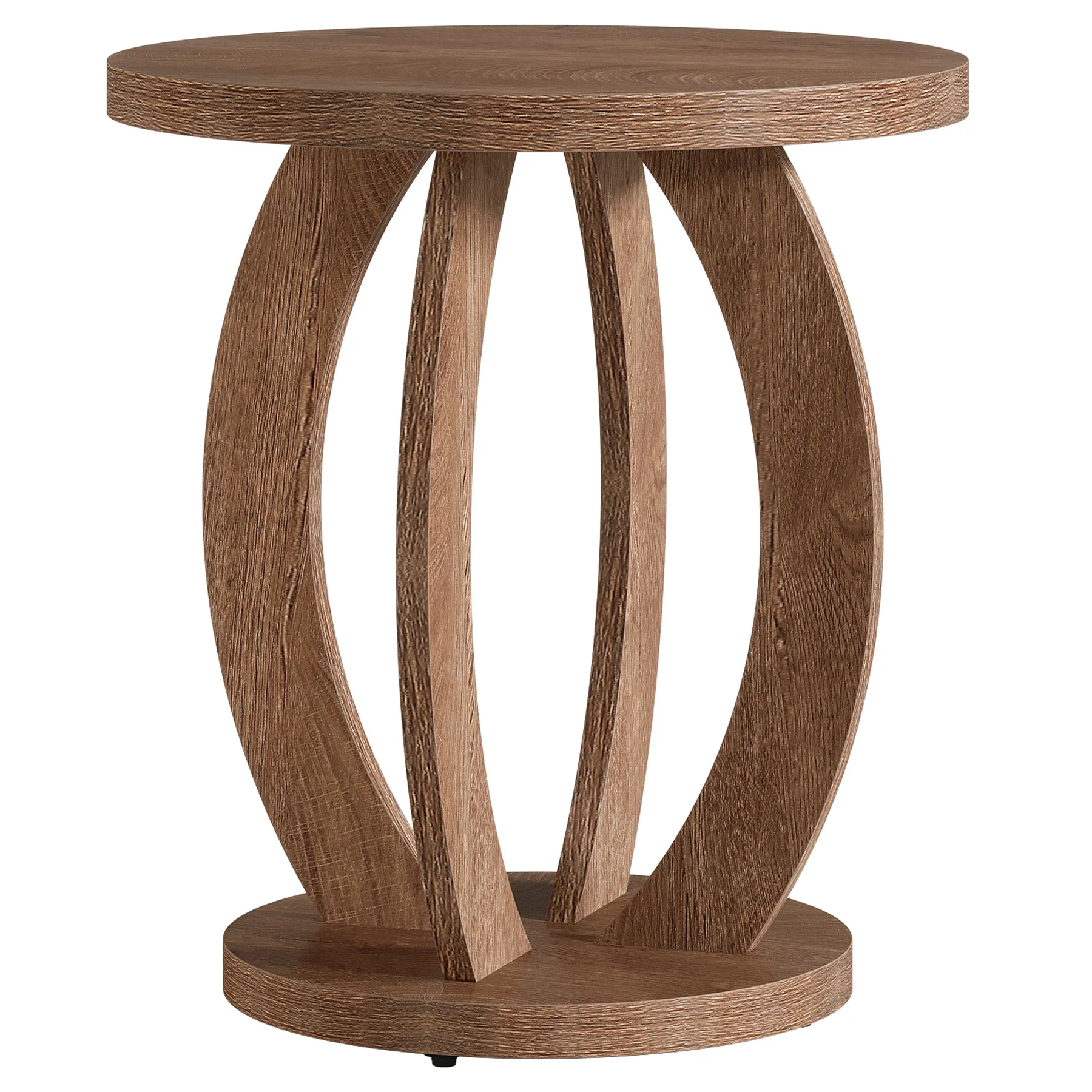 Round Nightstand with Storage, Large Bedside Table for Bedroom - Image 16