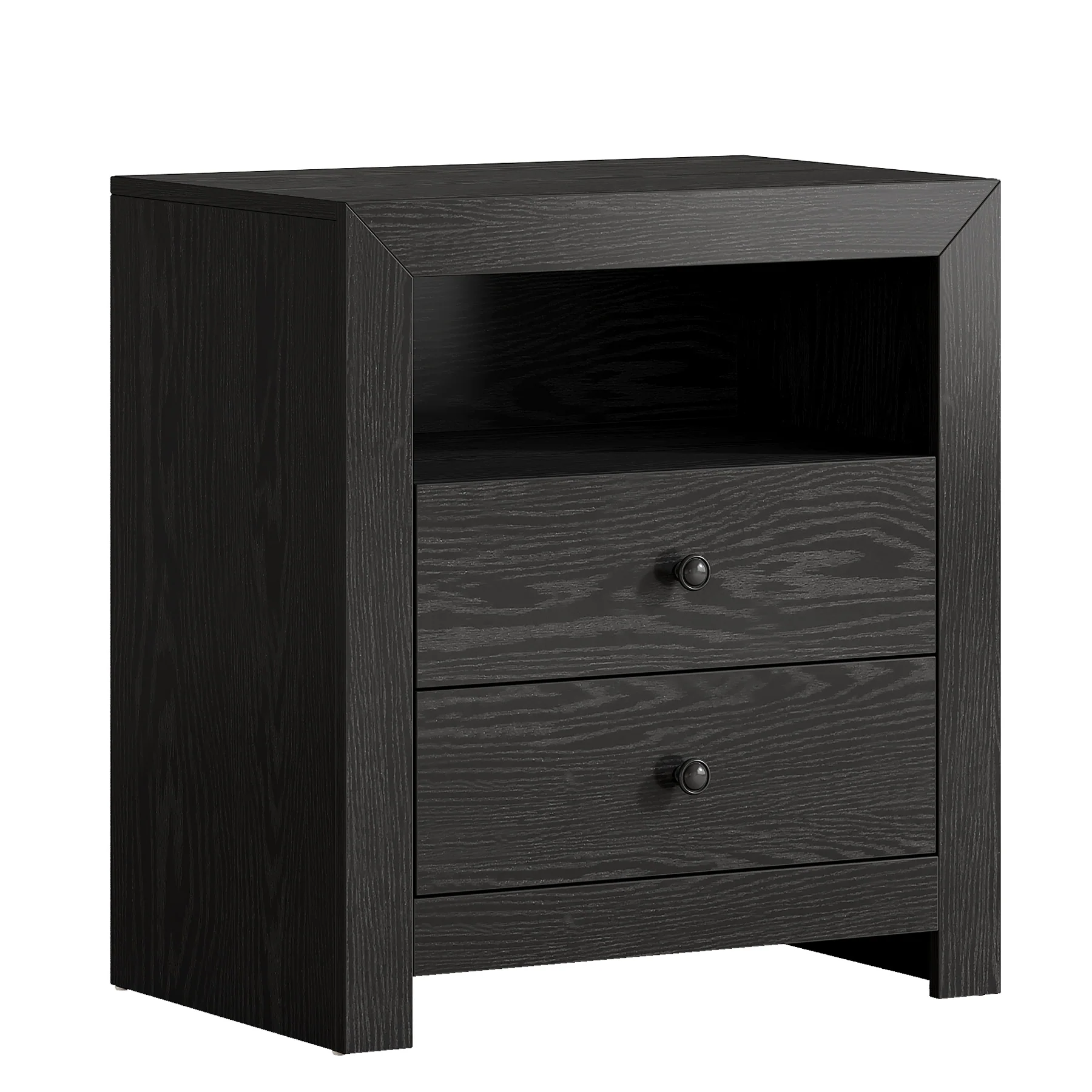 23.6" Nightstand, Rustic Bedside Table with 2 Storage Drawers - Image 11