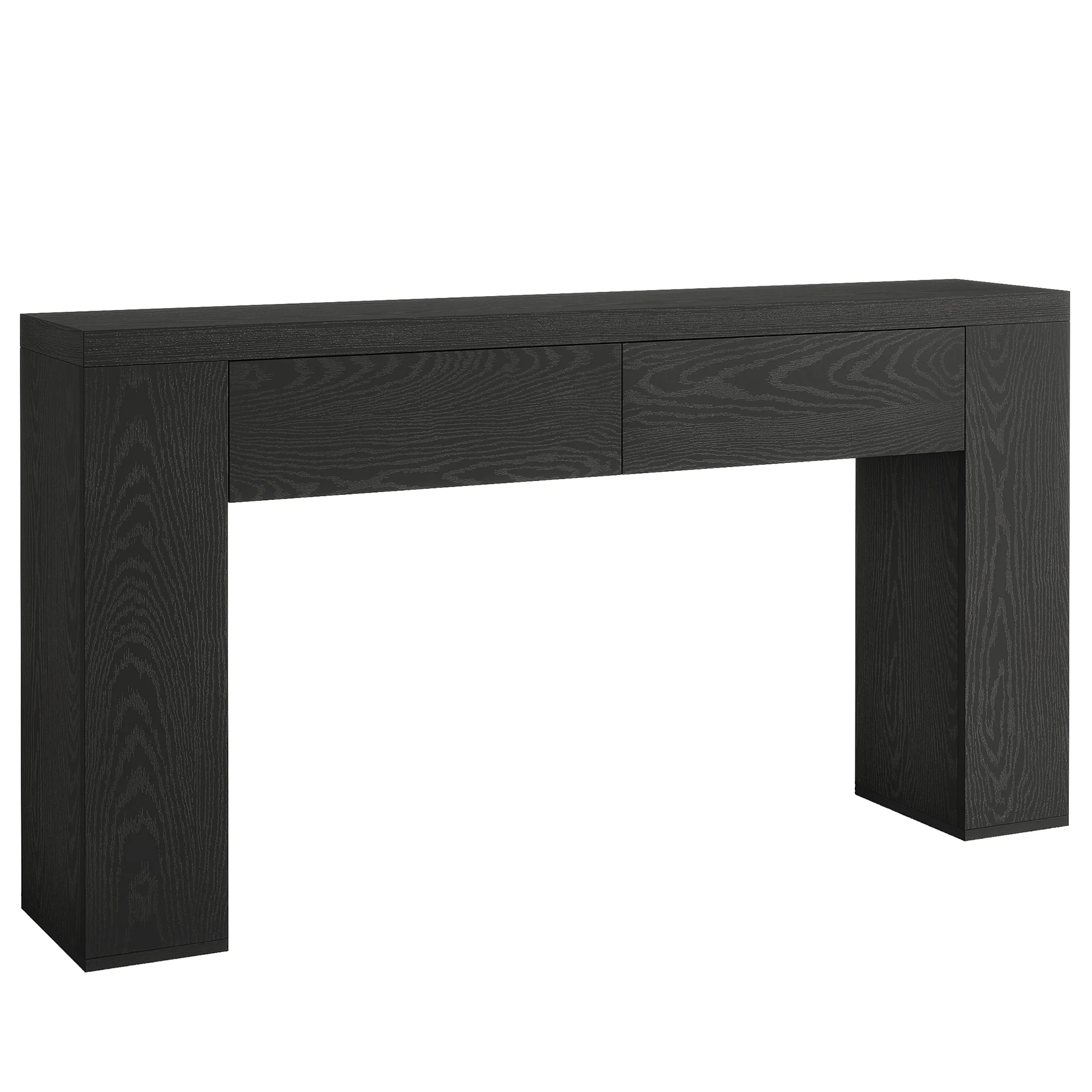63" Console Table, Rustic Sofa Hallway Table with Drawers - Image 9