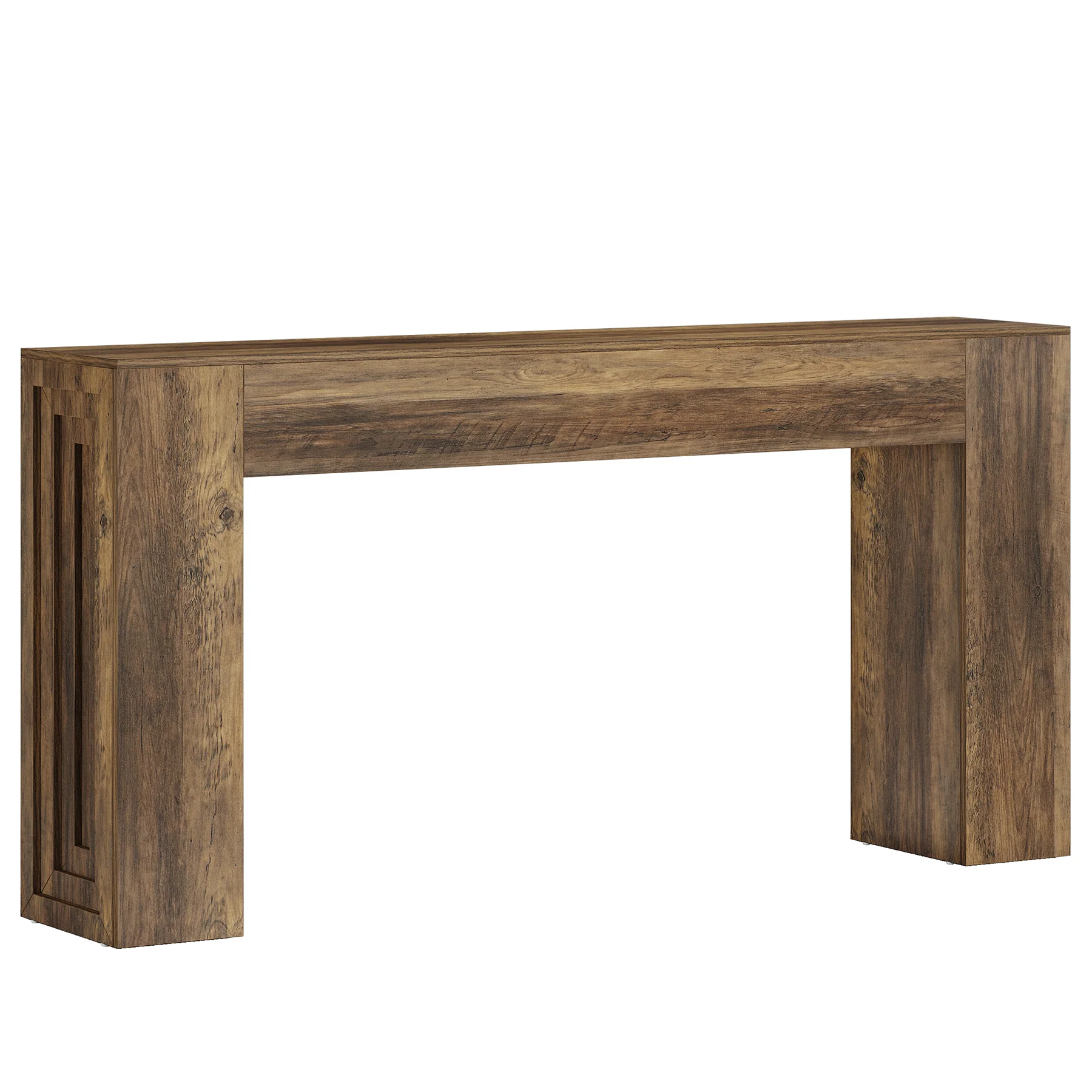63" Console Table, Rustic Sofa Table Hallway Table with Stable Legs - Image 8