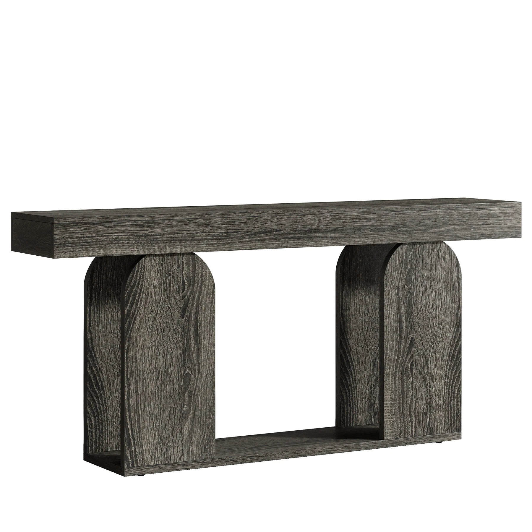 70.87" Long Console Table, Rustic Console Table with Arched Base and Low Shelf - Image 13