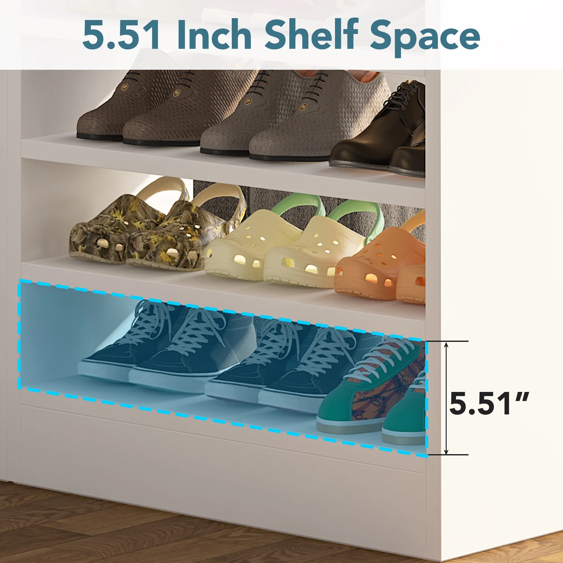 8-Tier Shoe Rack, Wooden Shoe Shelf Shoe Storage Cabinet - Image 6