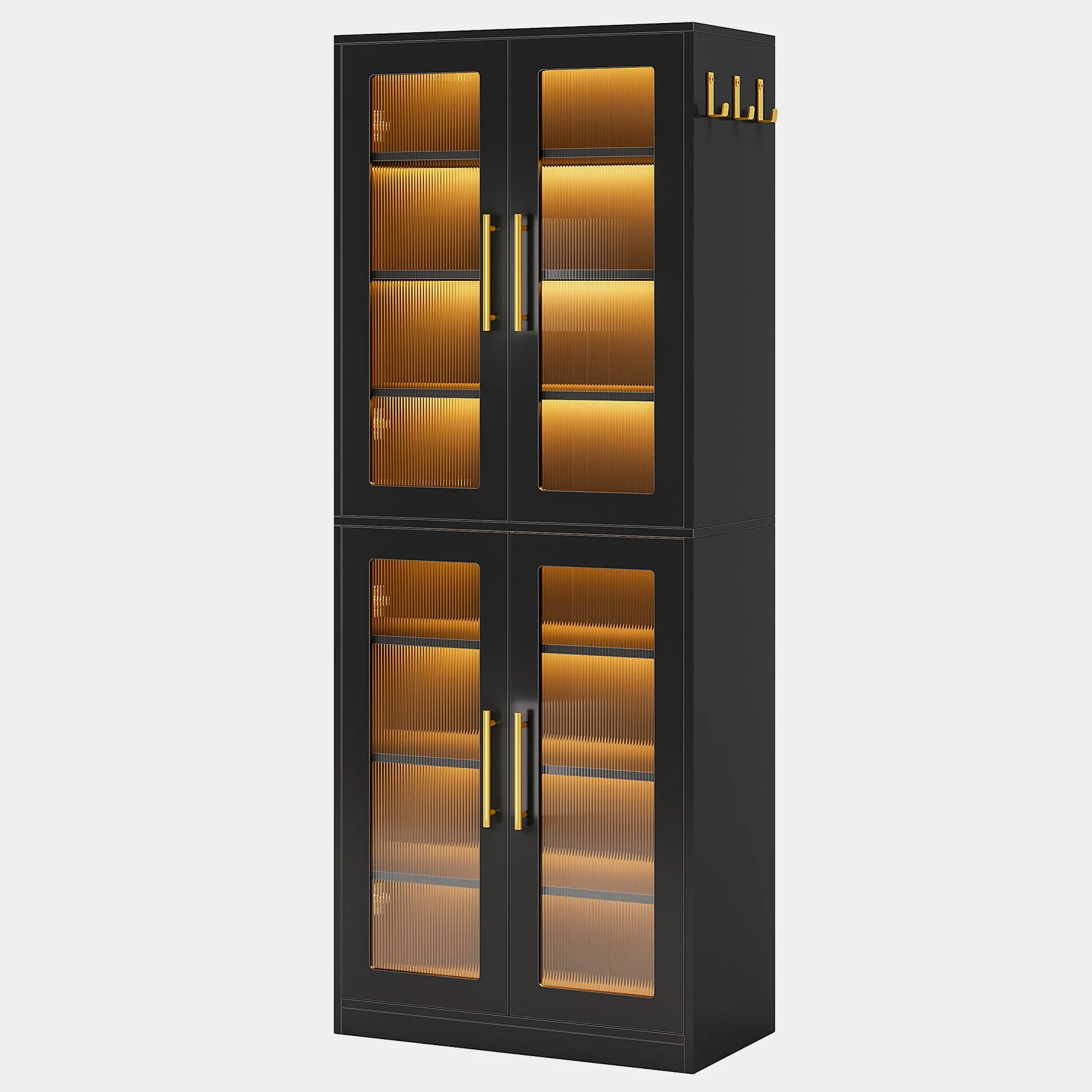 Freestanding Shoe Cabinet with Acrylic Doors and LED Lights - Image 12