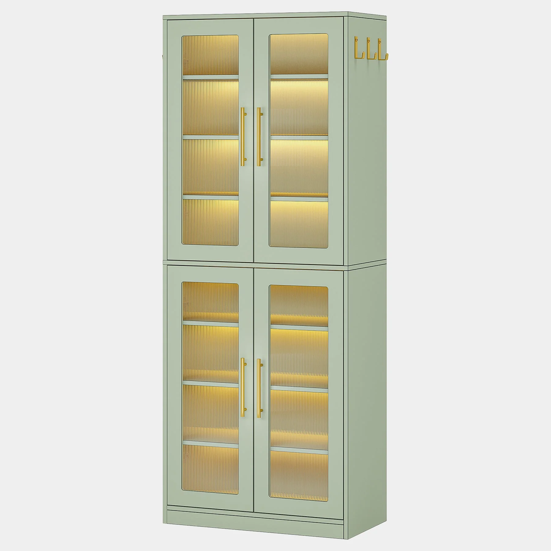 Freestanding Shoe Cabinet with Acrylic Doors and LED Lights - Image 14