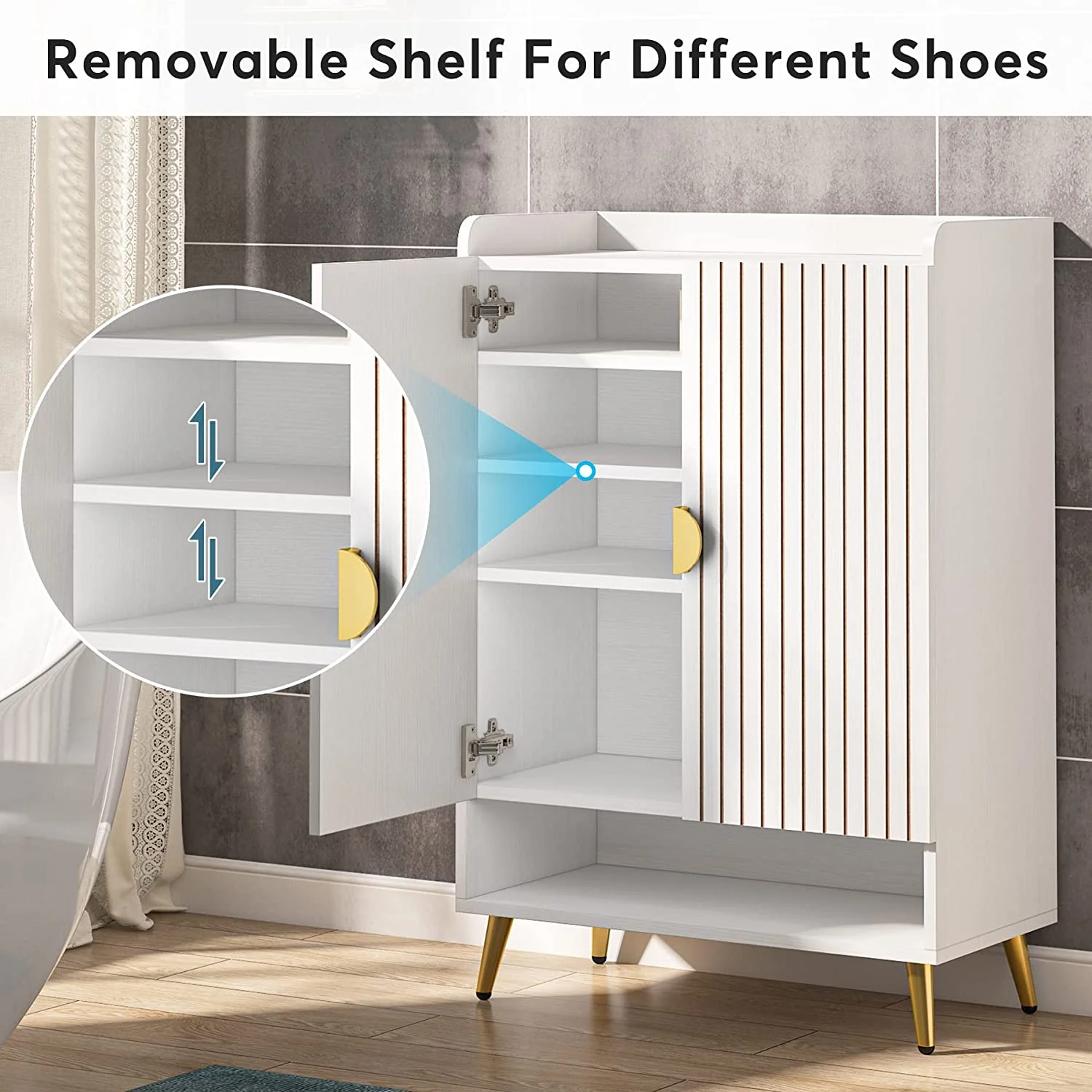 7-Tier Shoe Cabinet, Shoe Storage Organizer with Adjustable Shelves - Image 7