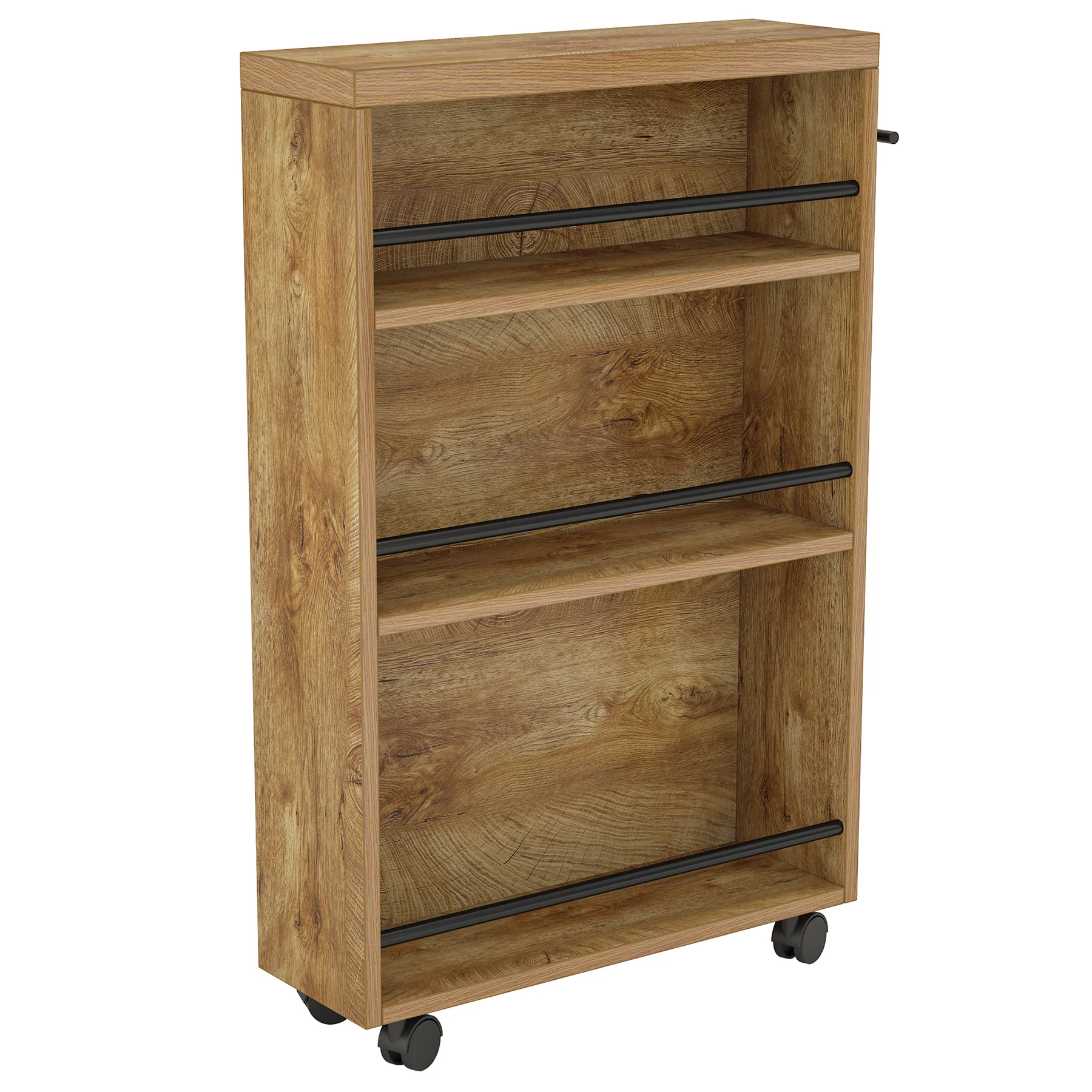 4-Tier Storage Cart, Slim Rolling Narrow Kitchen Cart for Small Place - Image 11