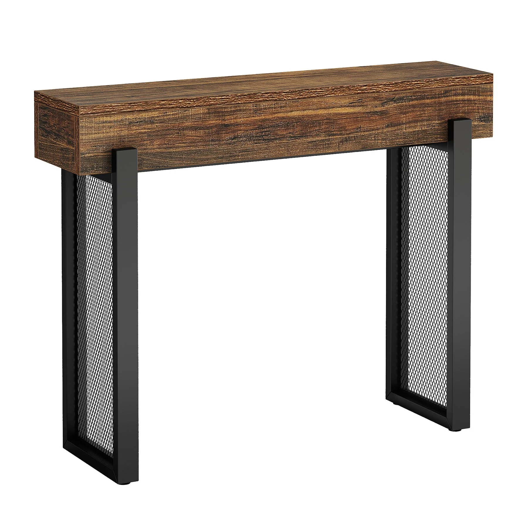 41" Console Table, Small Sofa Entryway Table with Storage and Mesh Metal Legs - Image 8