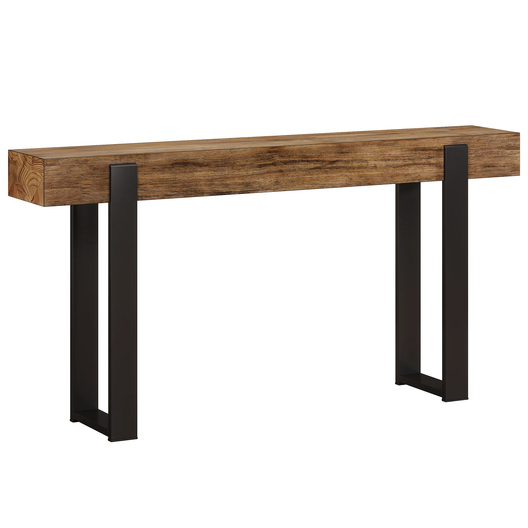 Solid Wood Console Table, 63" Entryway Sofa Table with Metal Legs - Image 9