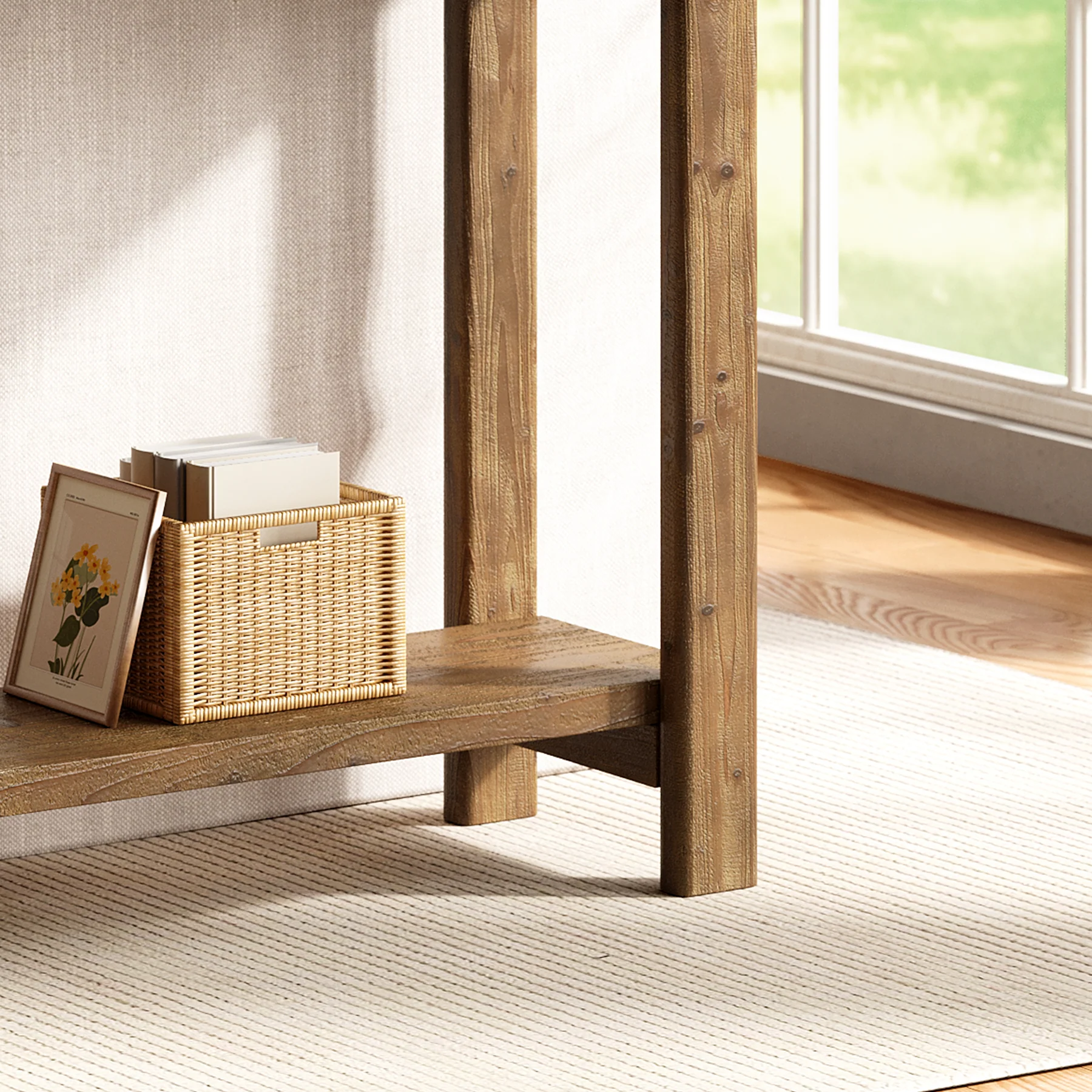 Solid Wood Console Table, 70.9" Sofa Table Behind Couch for Entryway - Image 7