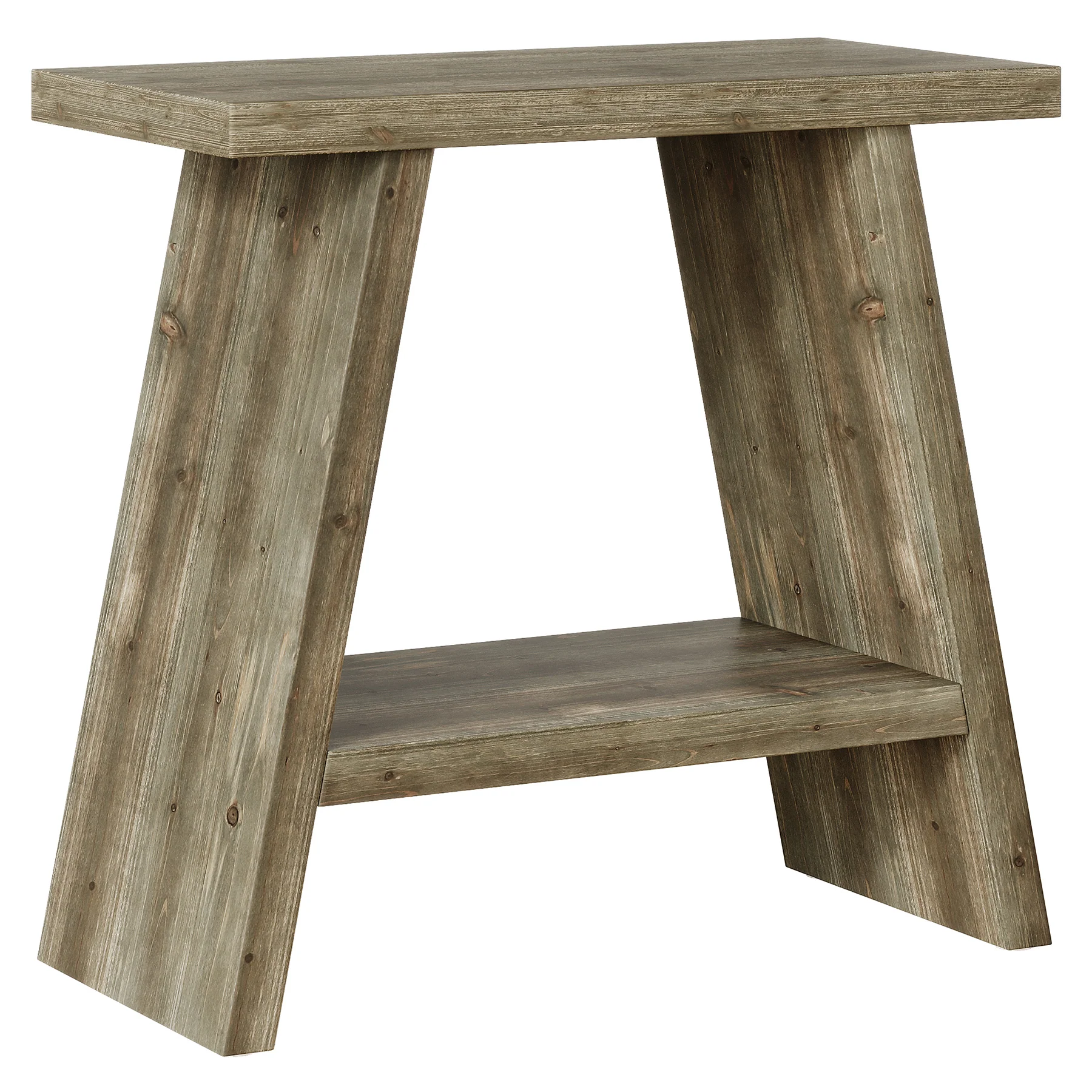 23.6" End Table, Solid Wood Small Side Table with 2-Tier Storage - Image 11