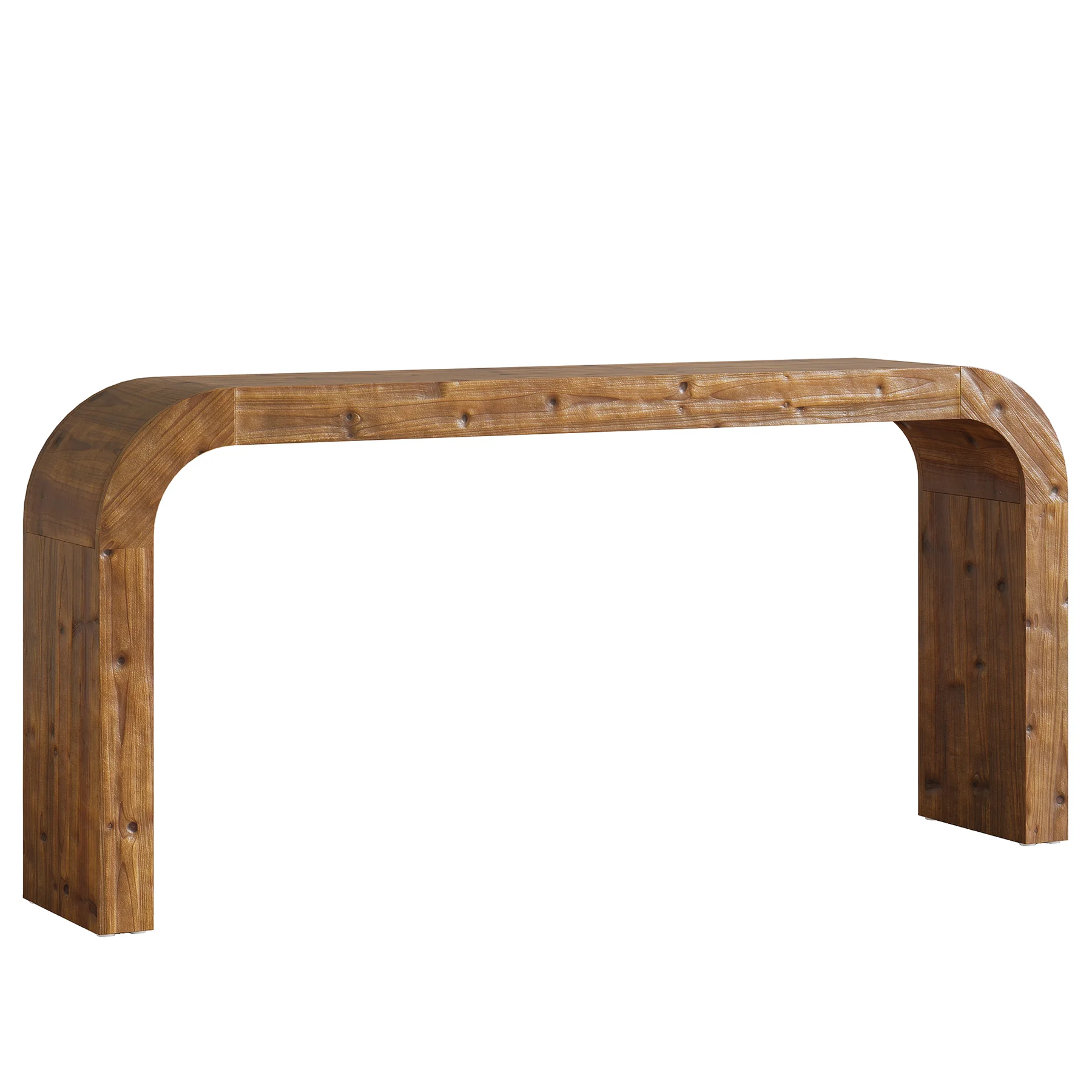 70.8" Console Table, Solid Wood Sofa Table with Curved Corners - Image 11
