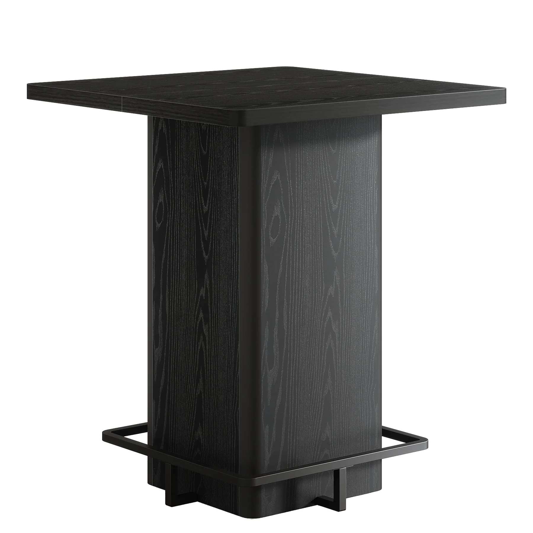 Square Bar Table, 39.37" Bistro Pub Table with Metal Frame Footrest - Image 10