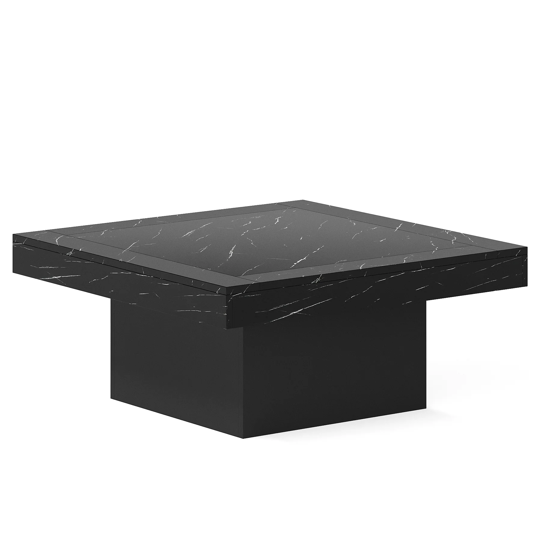 35-Inch Square Farmhouse Coffee Table with LED Light for Living Room - Image 9