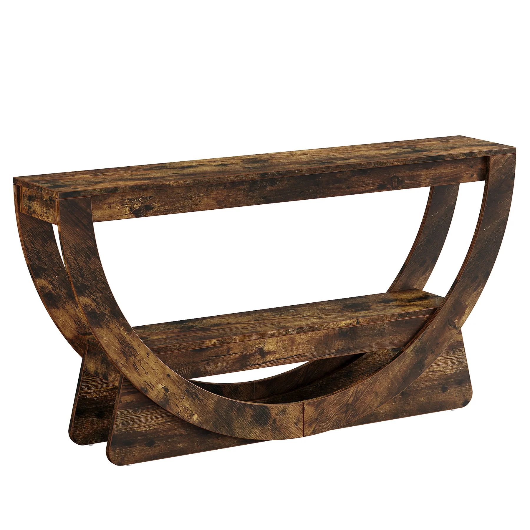 63" Console Table, 2-Tier Entryway Table with Storage Shelves & Arched Frame - Image 11