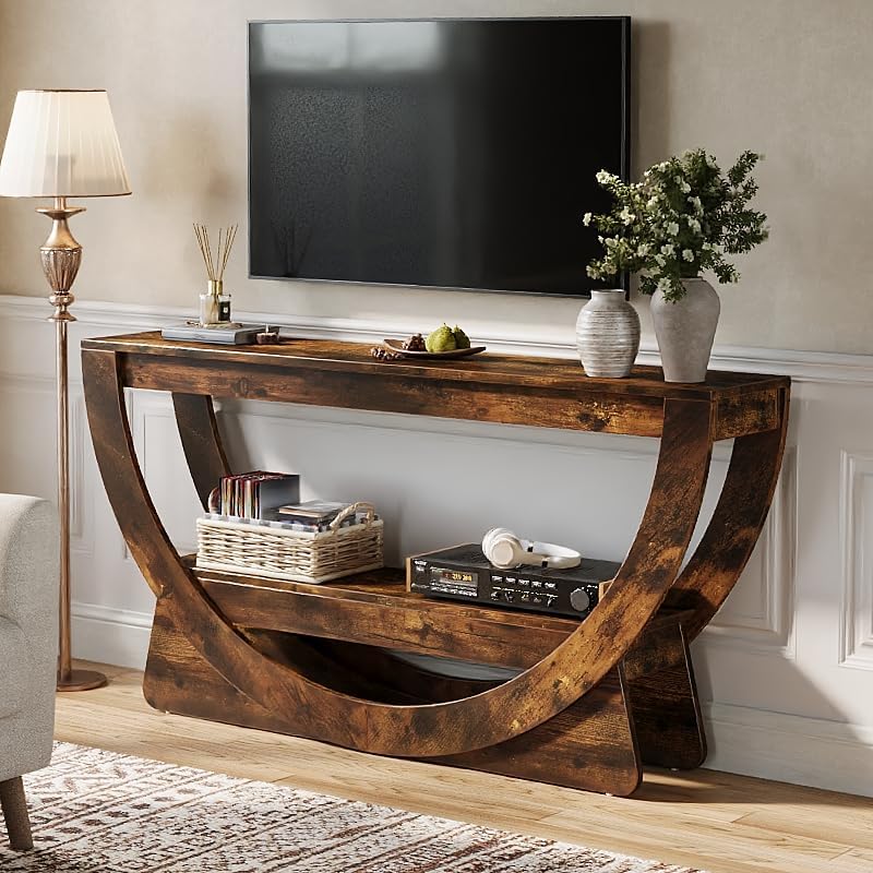 TV Stand for 55-75" TV, Entertainment Center with Open Storage Shelves - Image 3