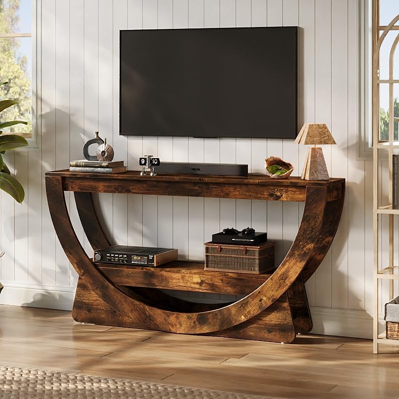 TV Stand for 55-75" TV, Entertainment Center with Open Storage Shelves - Image 4