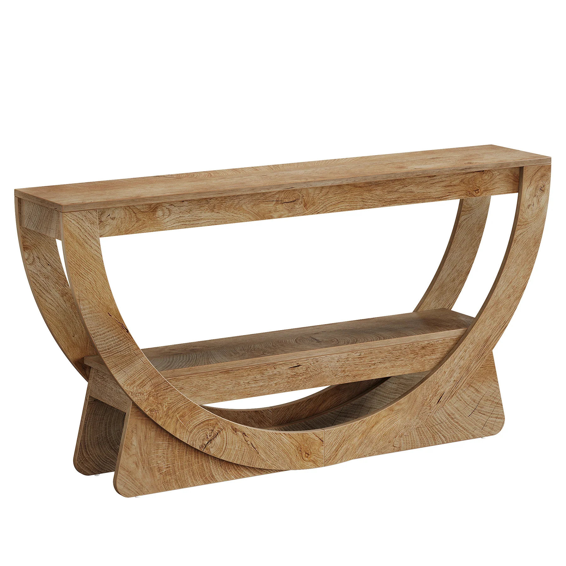 63" Console Table, 2-Tier Entryway Table with Storage Shelves & Arched Frame - Image 10