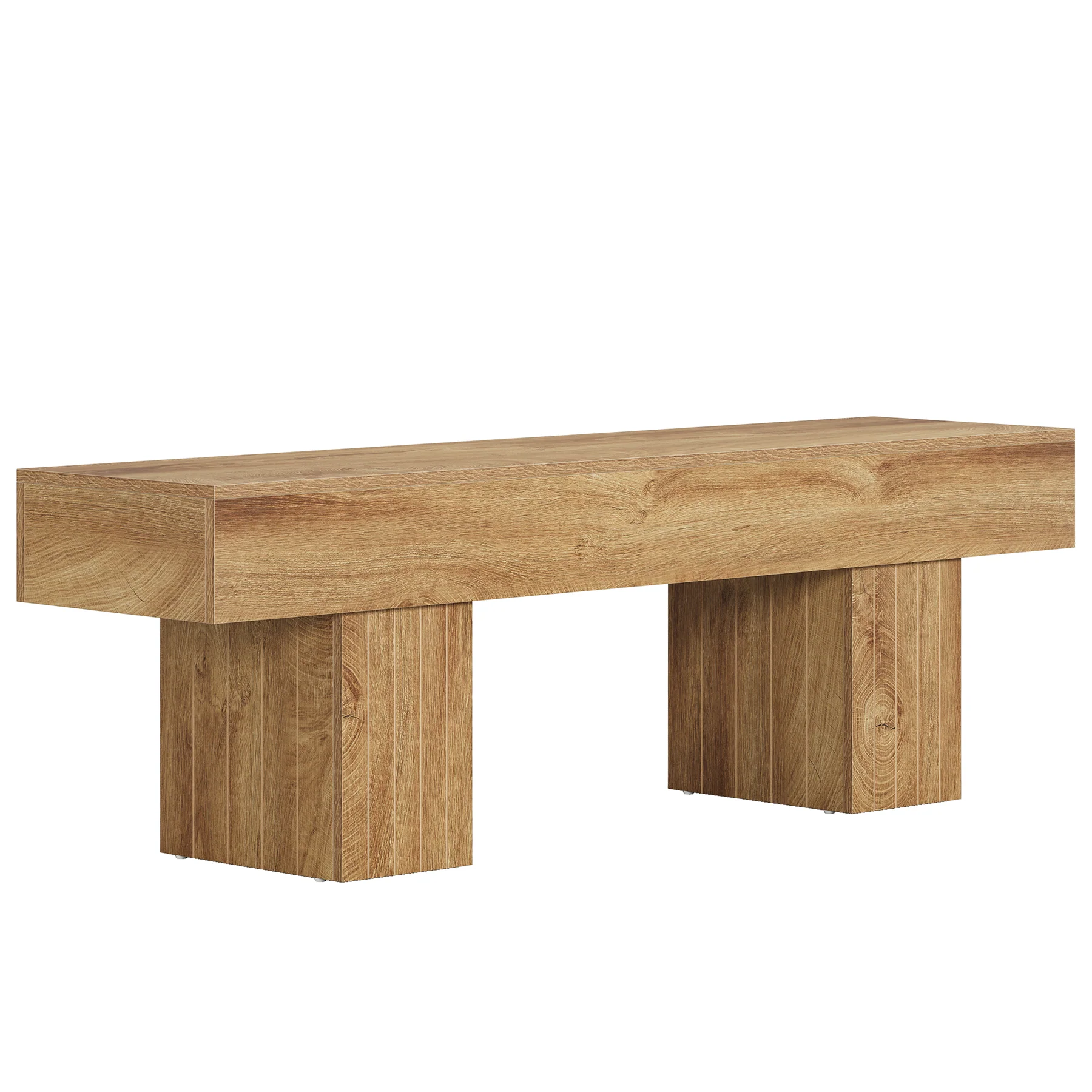55" Entryway Bench, Farmhouse End of Bed Bench Long Dining Bench - Image 11