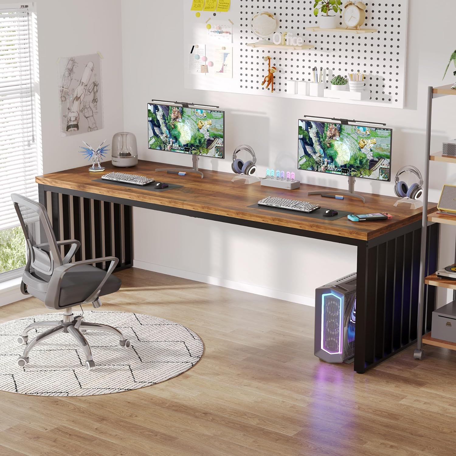 78.74" Two Person Desk, Long Executive Desk Double Computer Desk - Image 10
