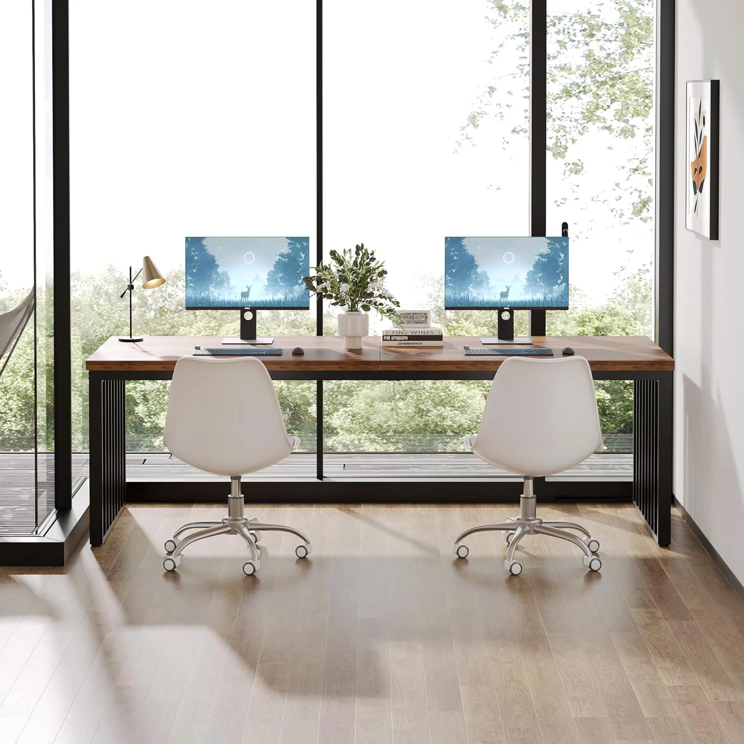 78.74" Two Person Desk, Long Executive Desk Double Computer Desk - Image 11