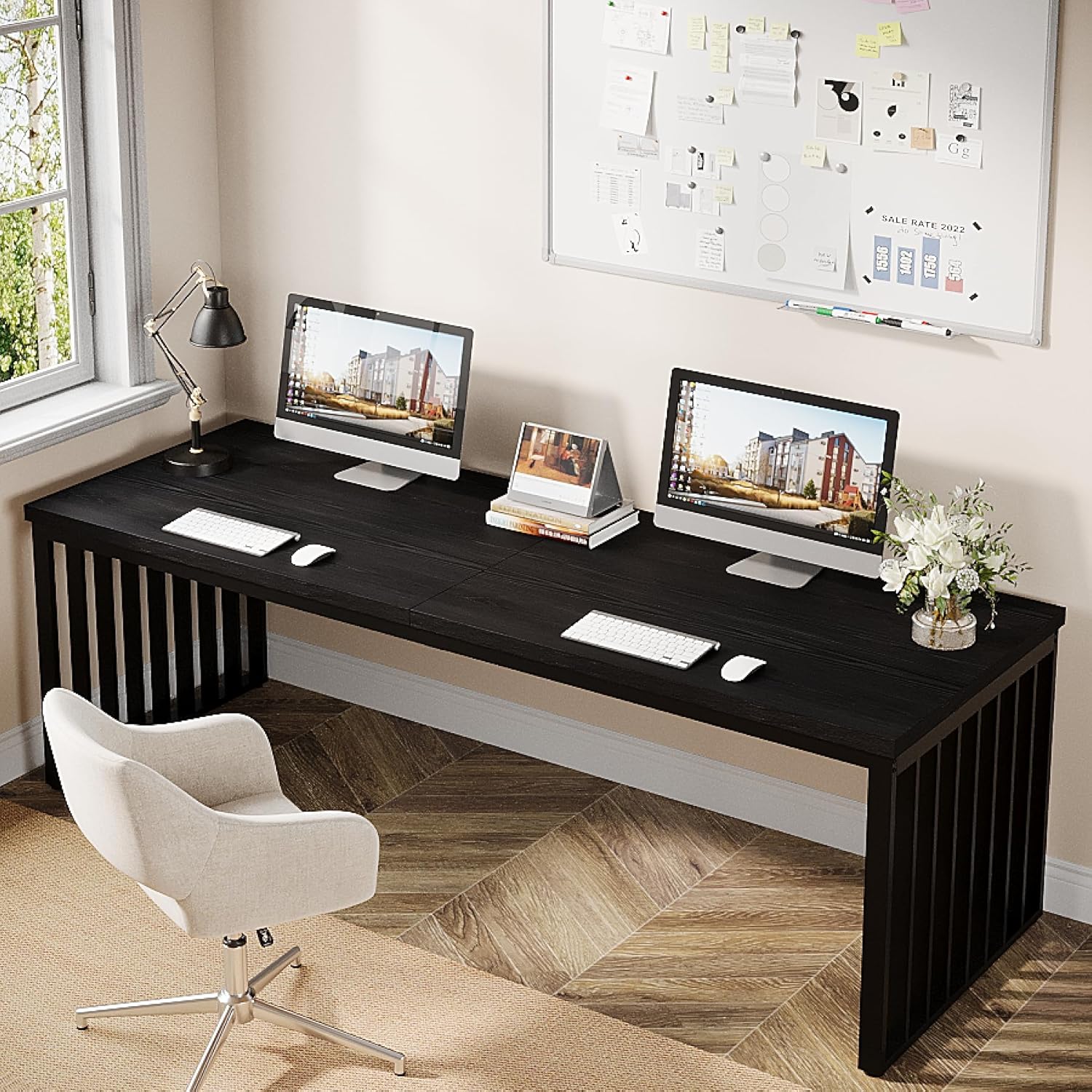 78.74" Two Person Desk, Long Executive Desk Double Computer Desk - Image 14
