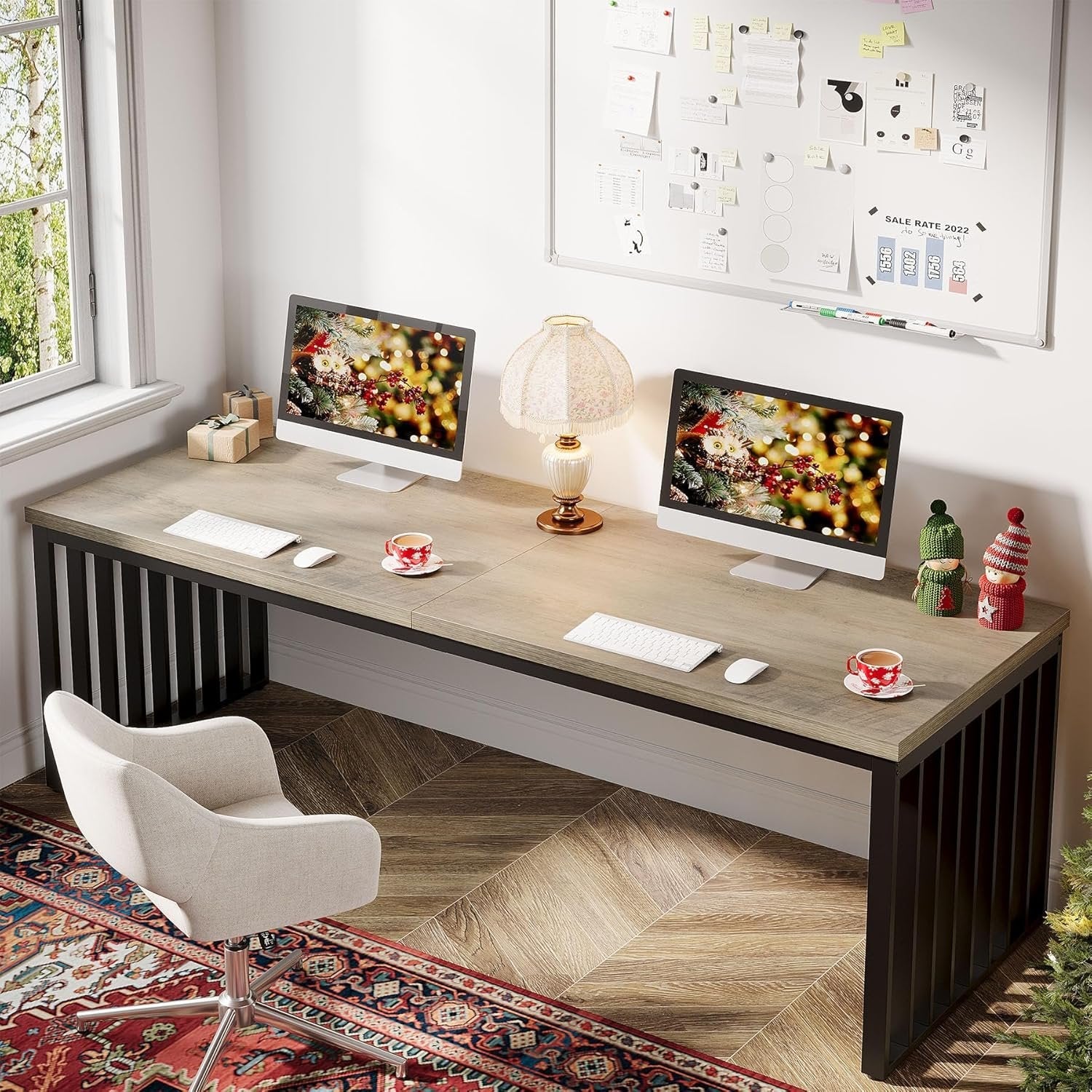 78.74" Two Person Desk, Long Executive Desk Double Computer Desk - Image 3