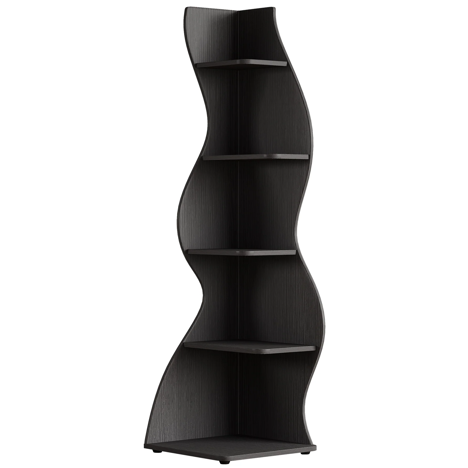 5-Tier Corner Shelf, Wavy Bookshelf Bookcase Display Rack for Home Office - Image 13